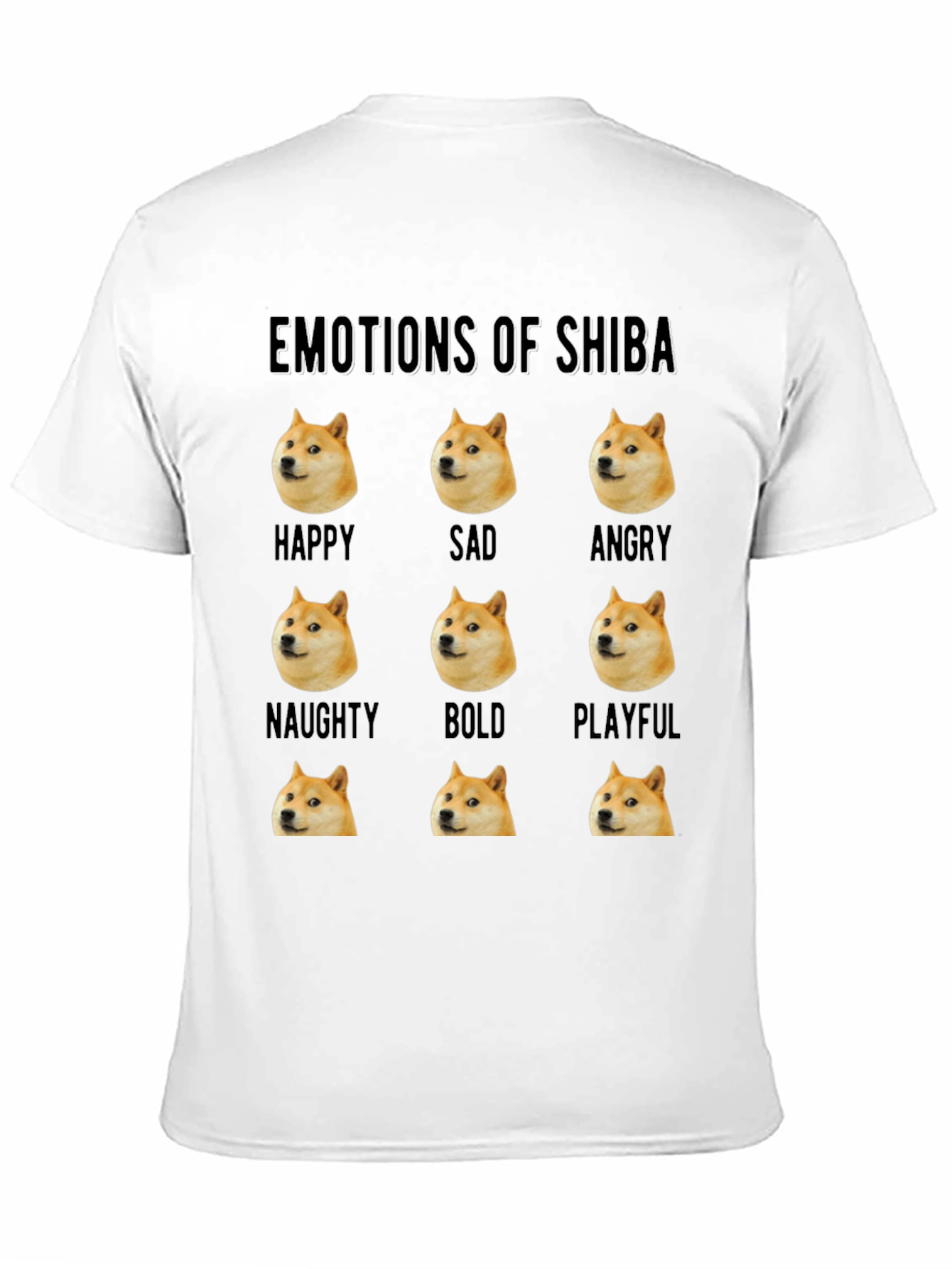 Emotions of Shiba Funny Doge Meme T-Shirt