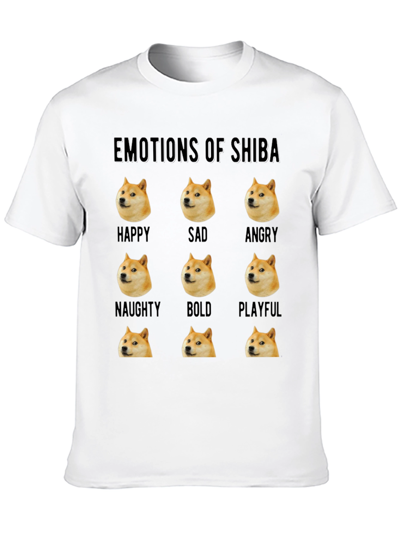 Emotions of Shiba Funny Doge Meme T-Shirt