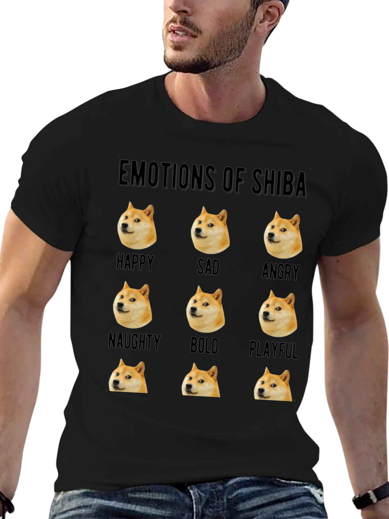 Emotions of Shiba Funny Doge Meme T-Shirt