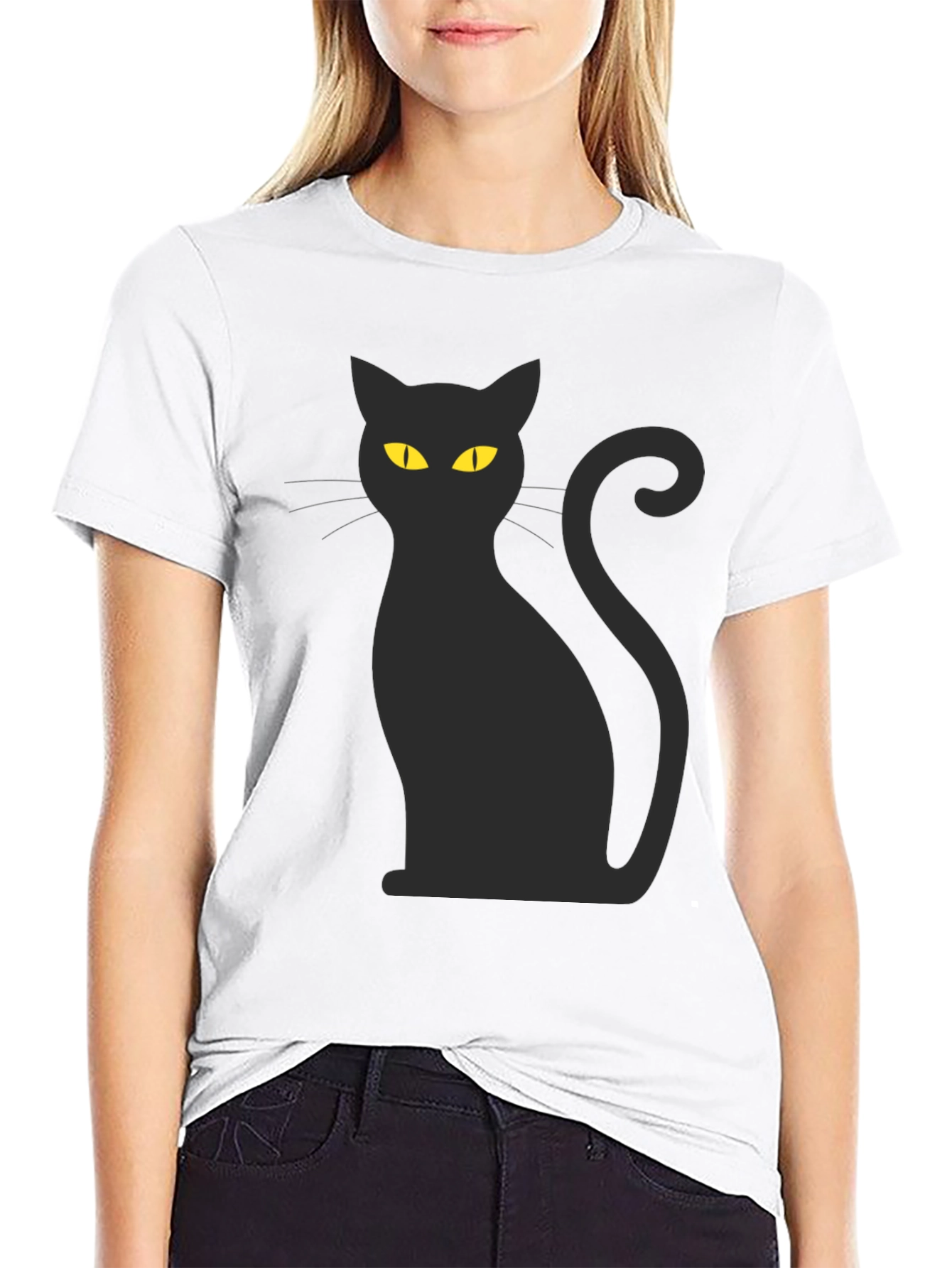 Black Cat Graphic T-Shirt - Mens Crew Neck Tee