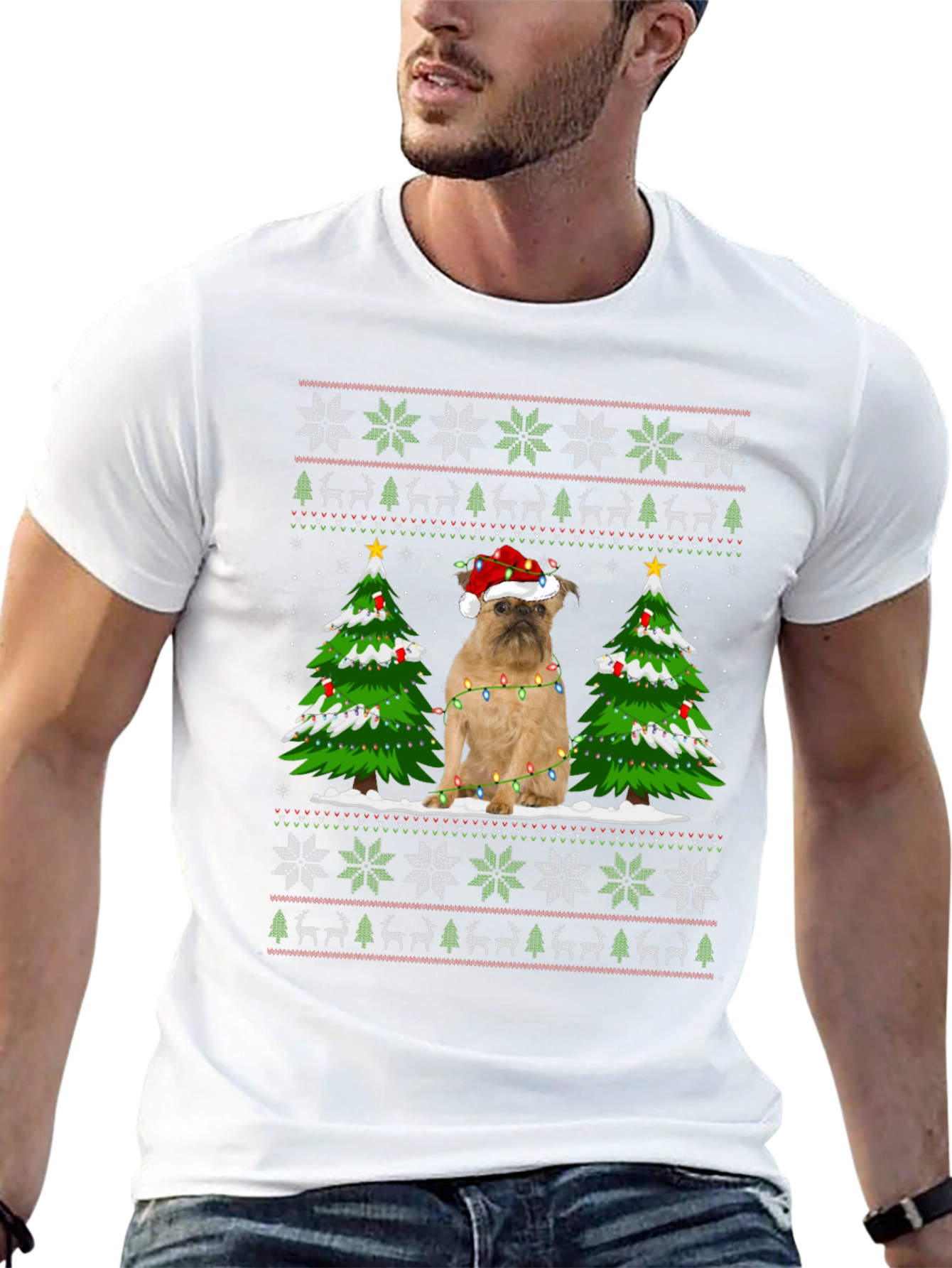 Festive Dog Christmas Tree Sweater T-Shirt