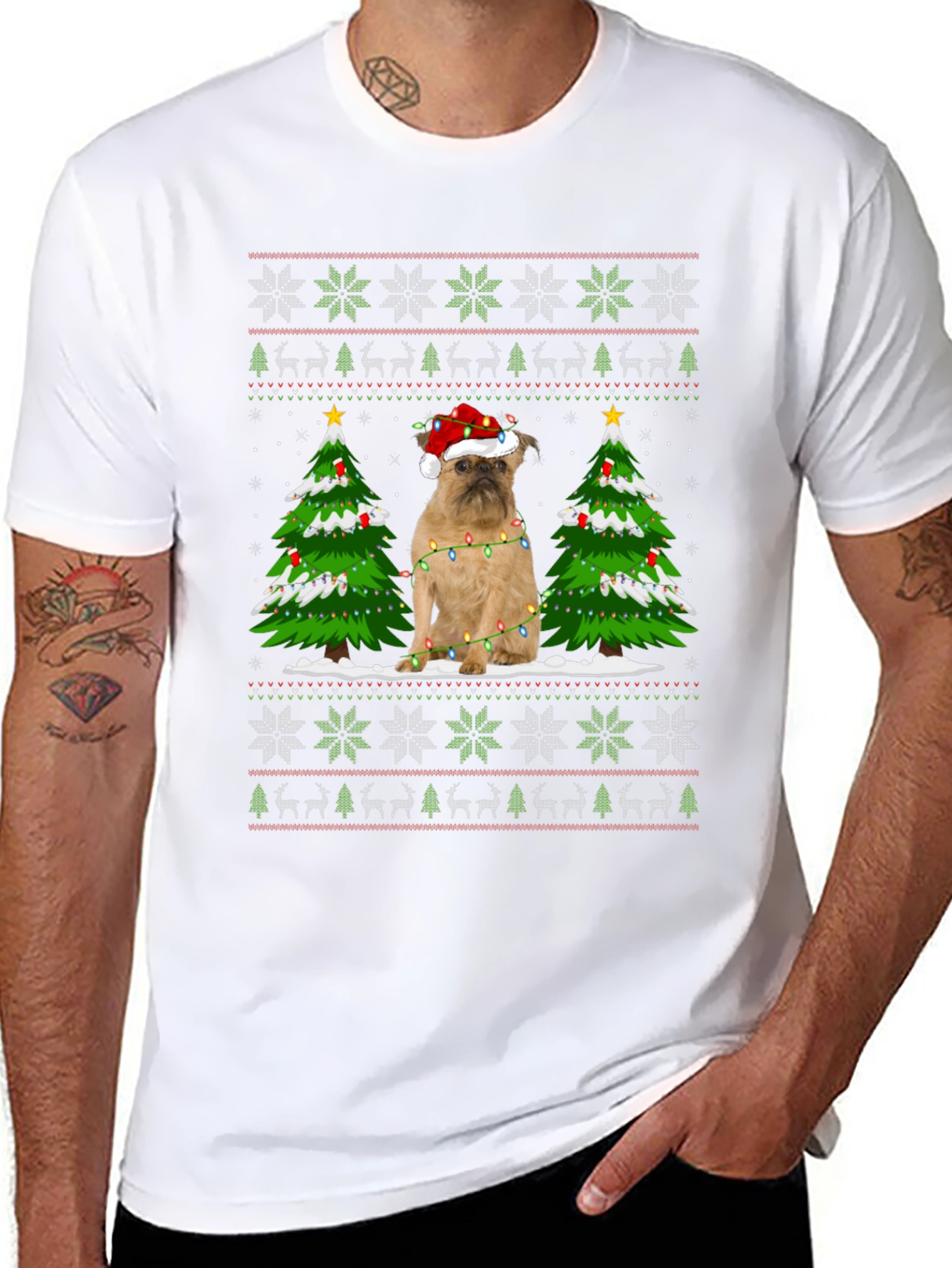 Festive Dog Christmas Tree Sweater T-Shirt