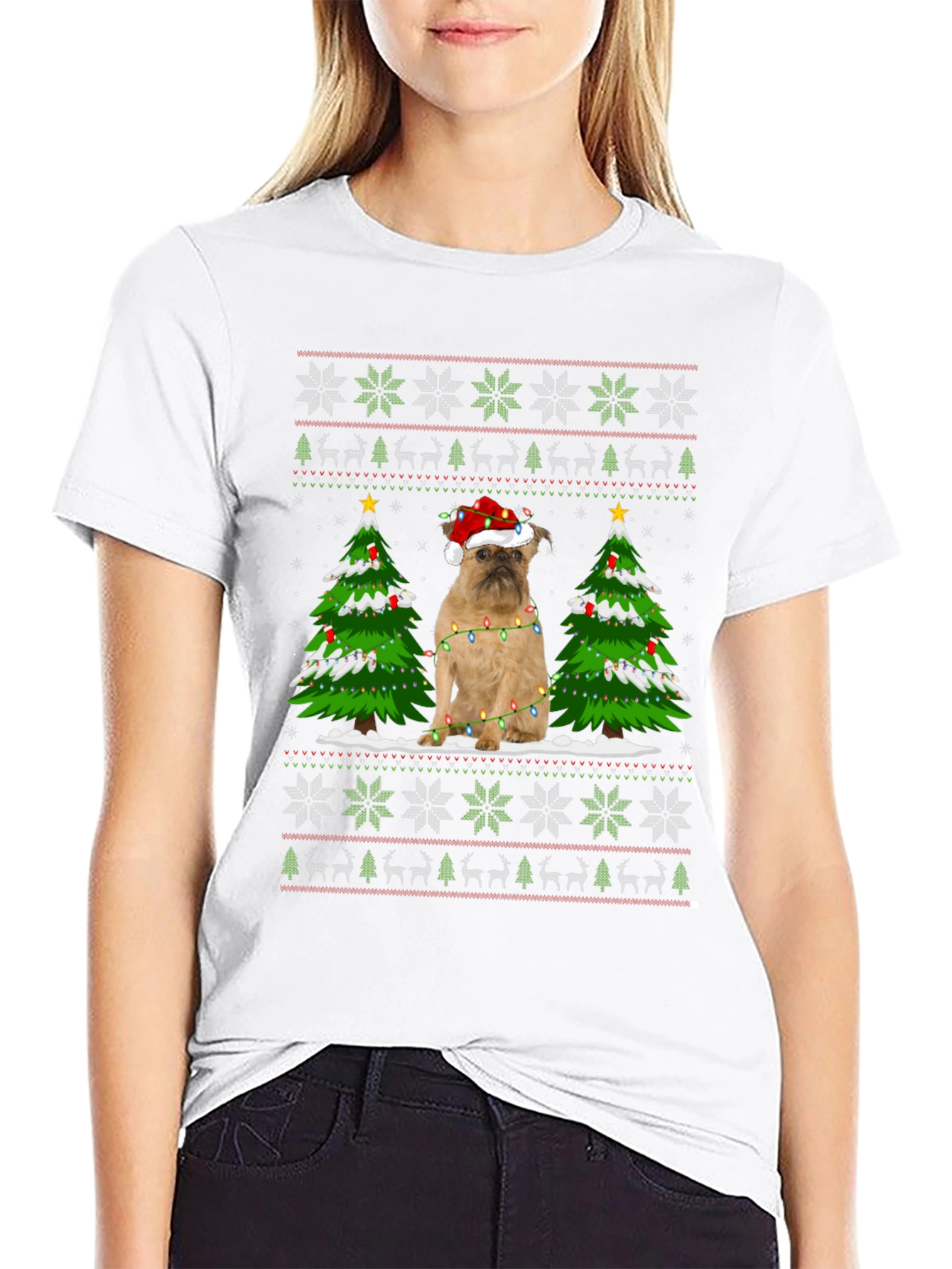 Festive Dog Christmas Tree Sweater T-Shirt