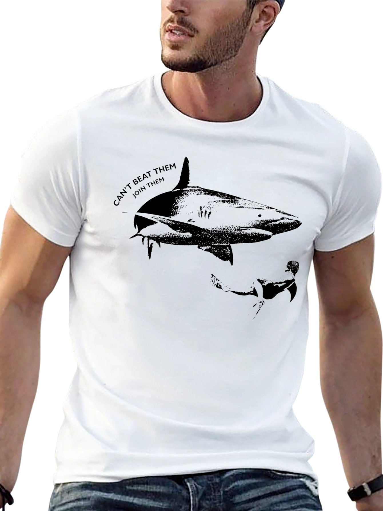Shark Graphic Black T-Shirt