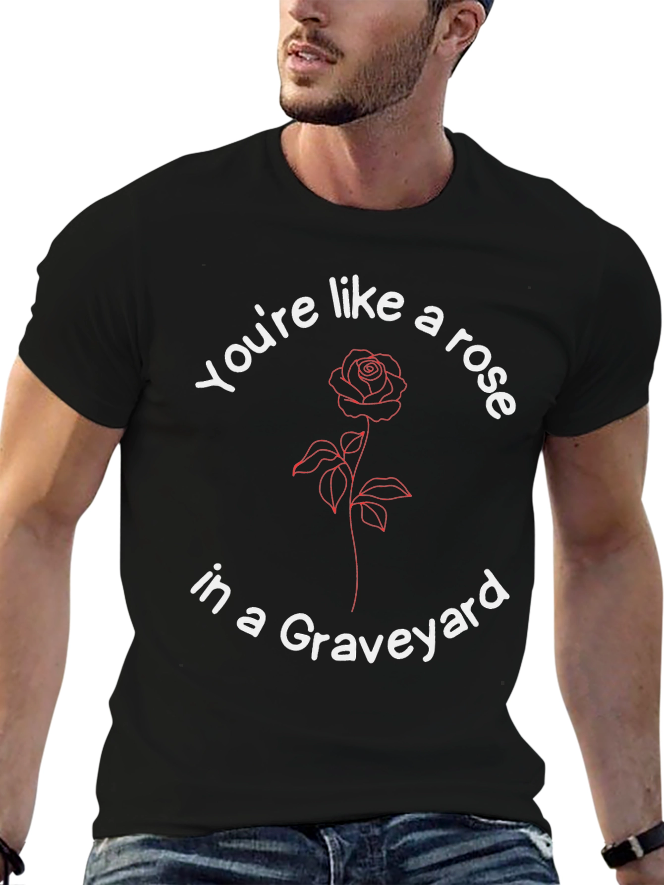 Rose in a Graveyard Graphic T-Shirt