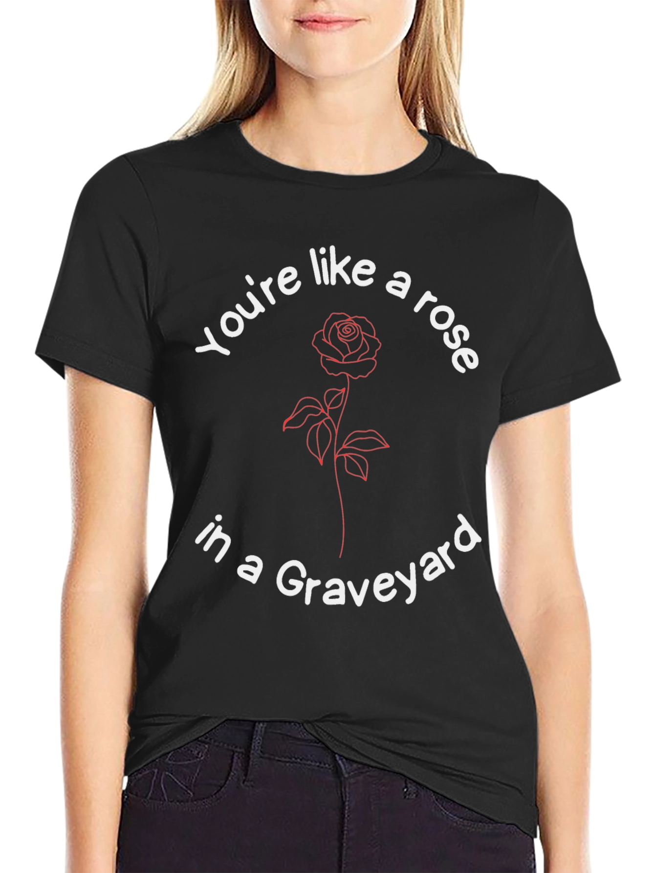 Rose in a Graveyard Graphic T-Shirt