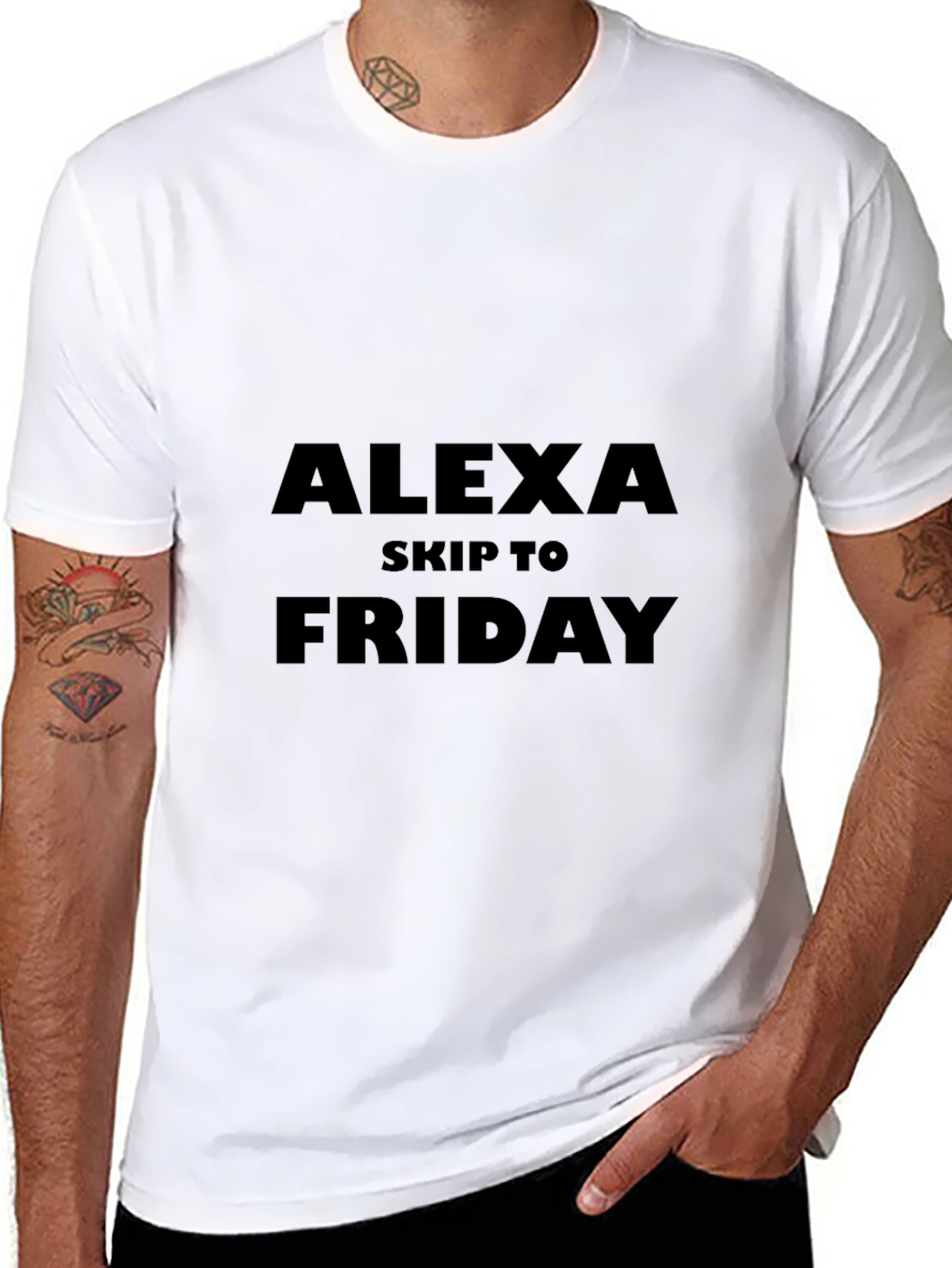 Alexa Skip to Friday Black T-Shirt