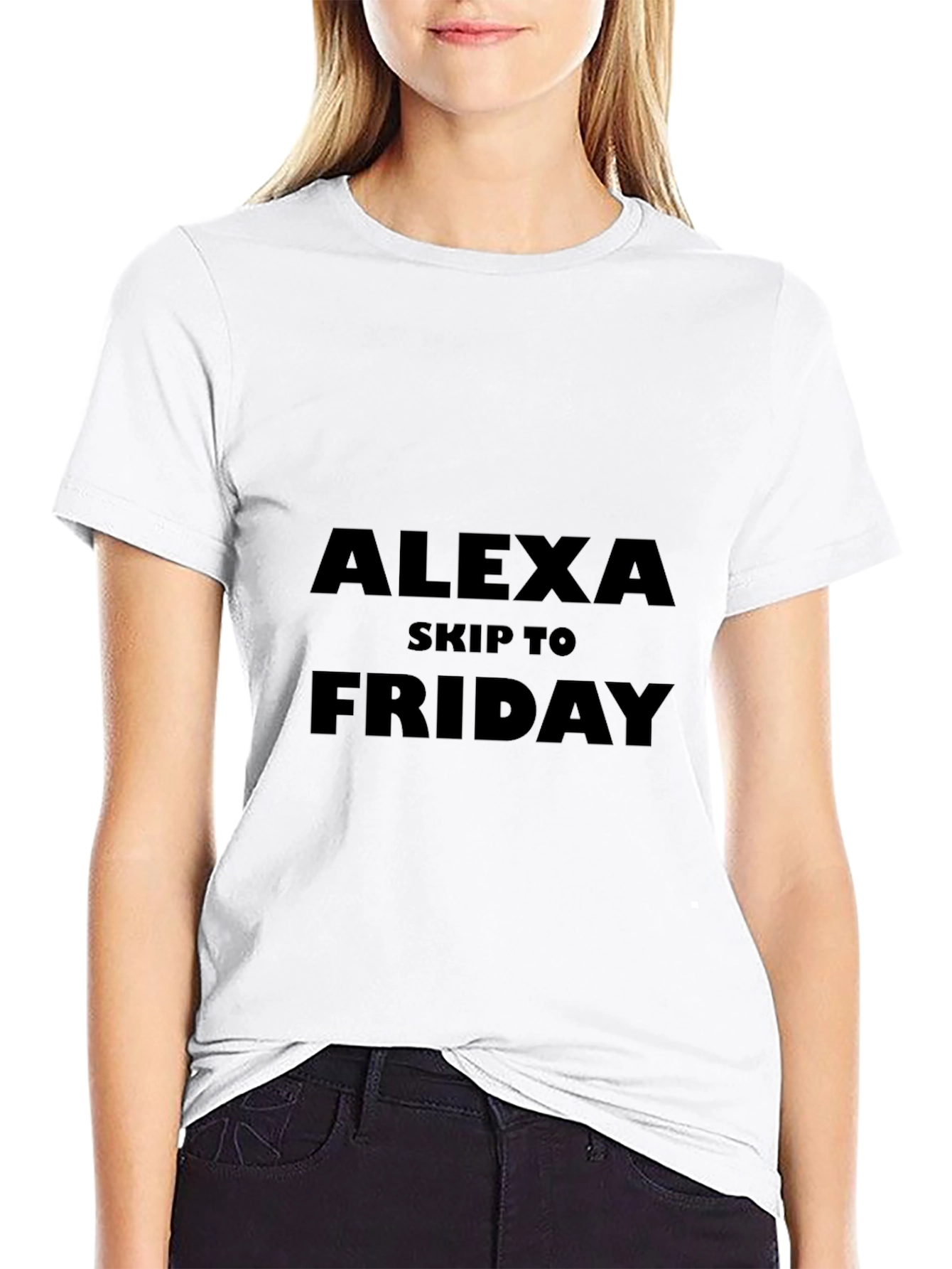 Alexa Skip to Friday Black T-Shirt