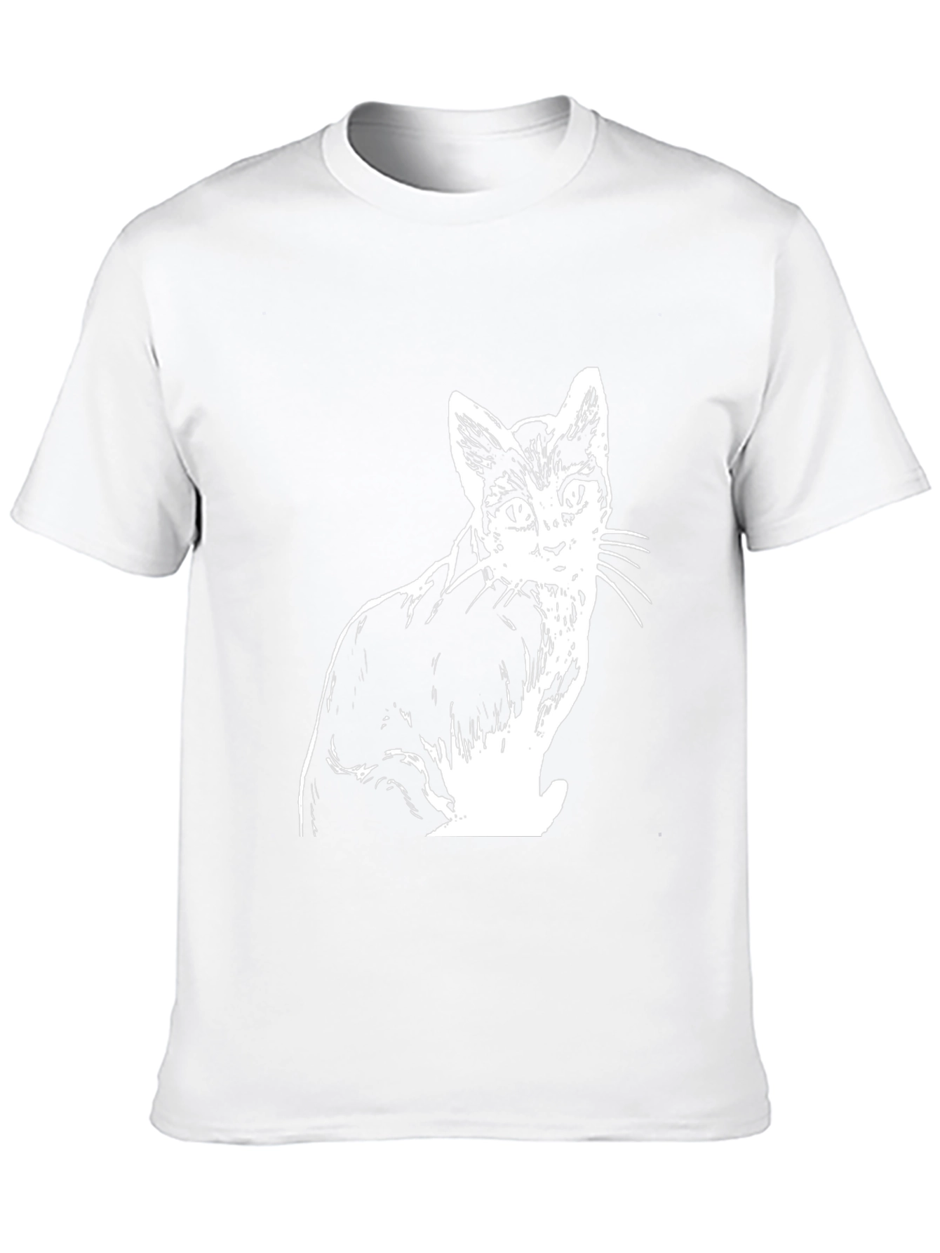 Cat Graphic Tee - Black Cotton T-Shirt