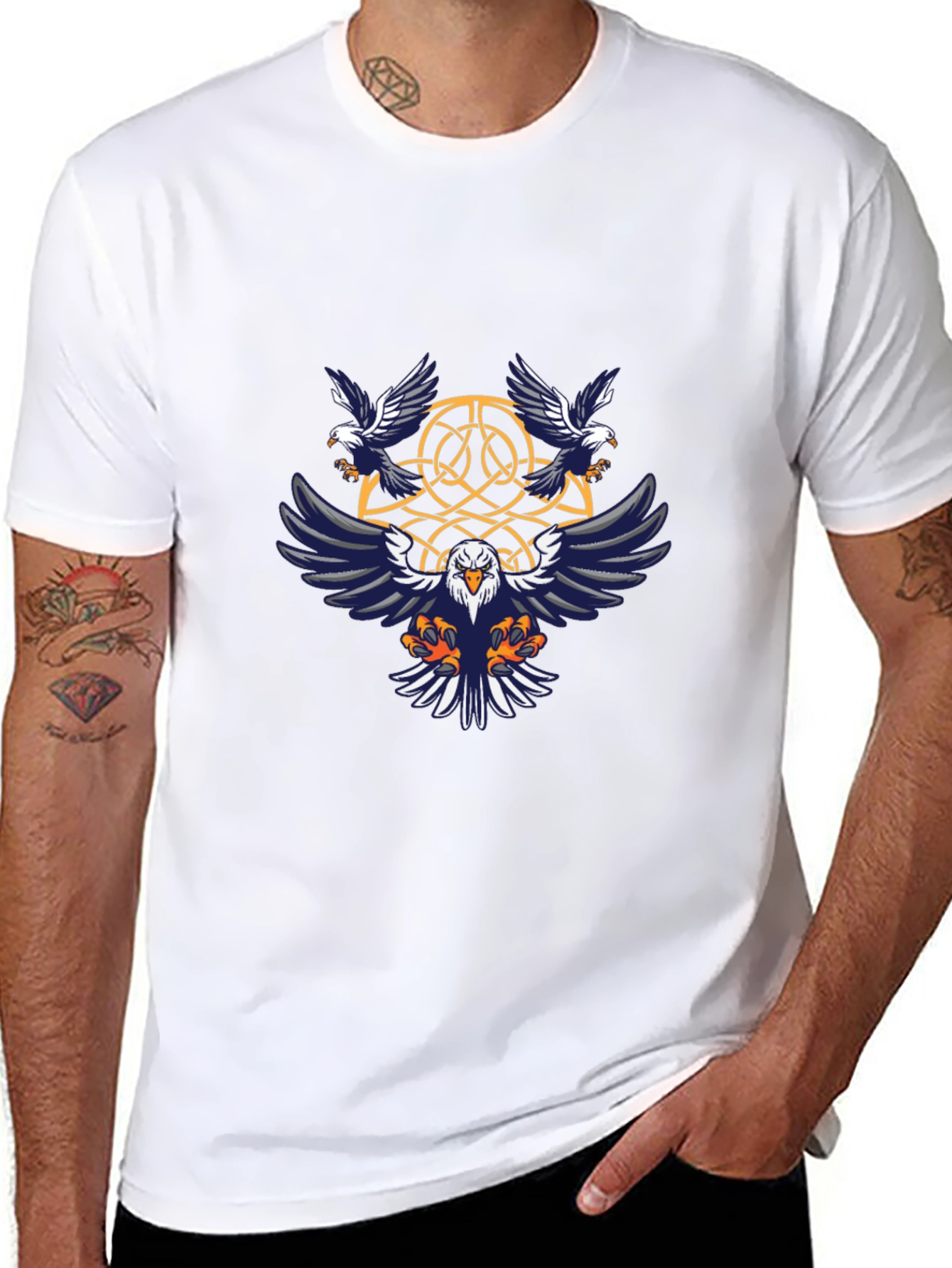 Eagle Celtic Knot Graphic Tee - Black