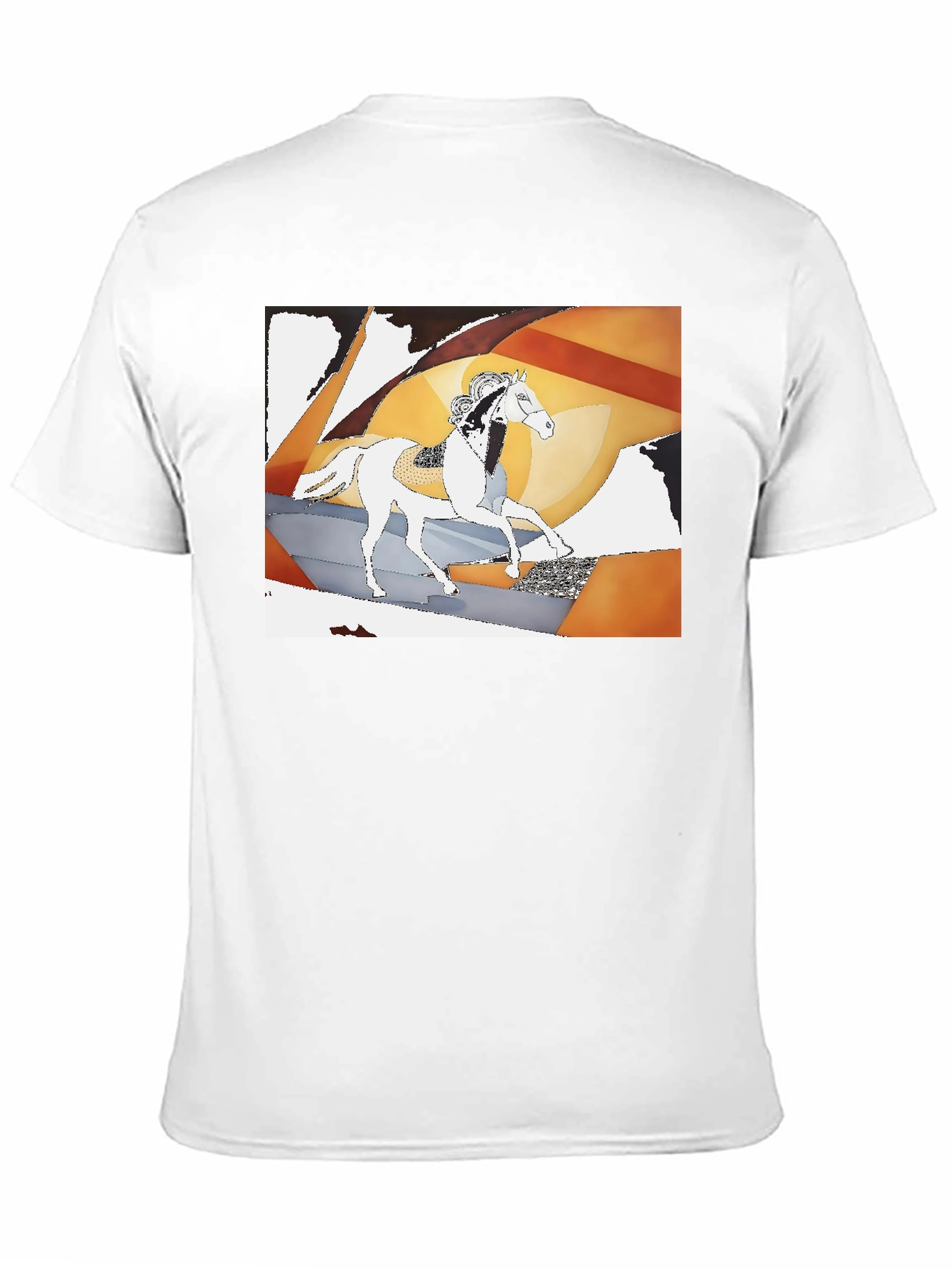 Abstract Horse Graphic Tee - Stylish Black T-Shirt