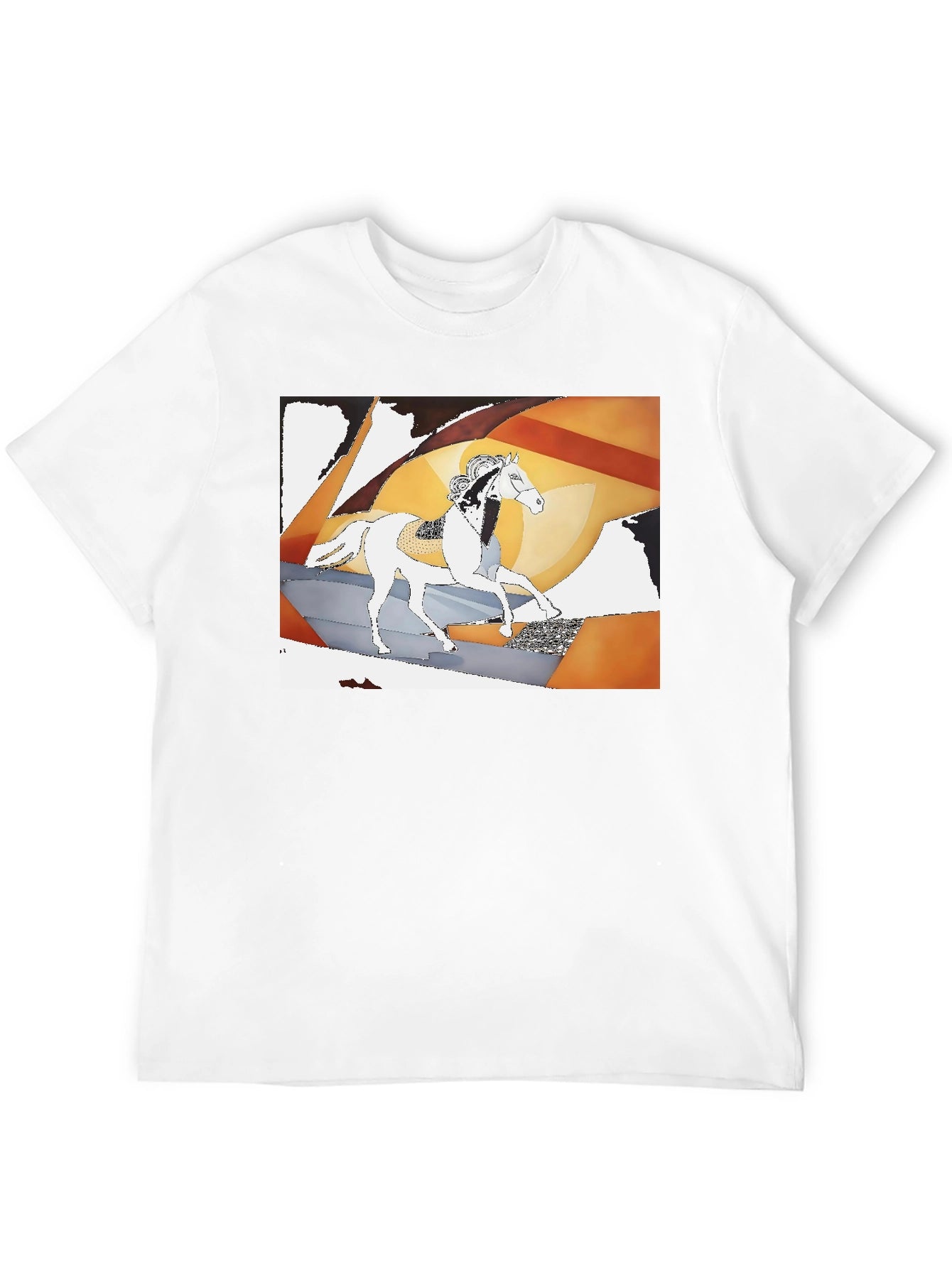 Abstract Horse Graphic Tee - Stylish Black T-Shirt