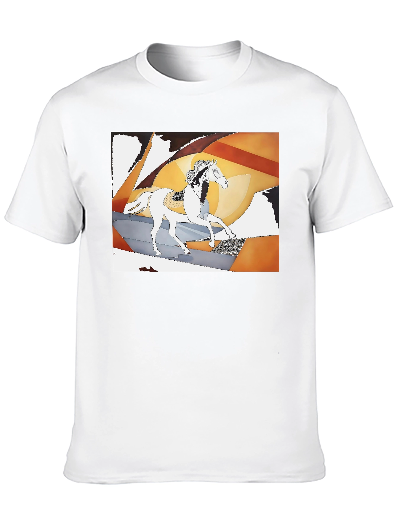 Abstract Horse Graphic Tee - Stylish Black T-Shirt