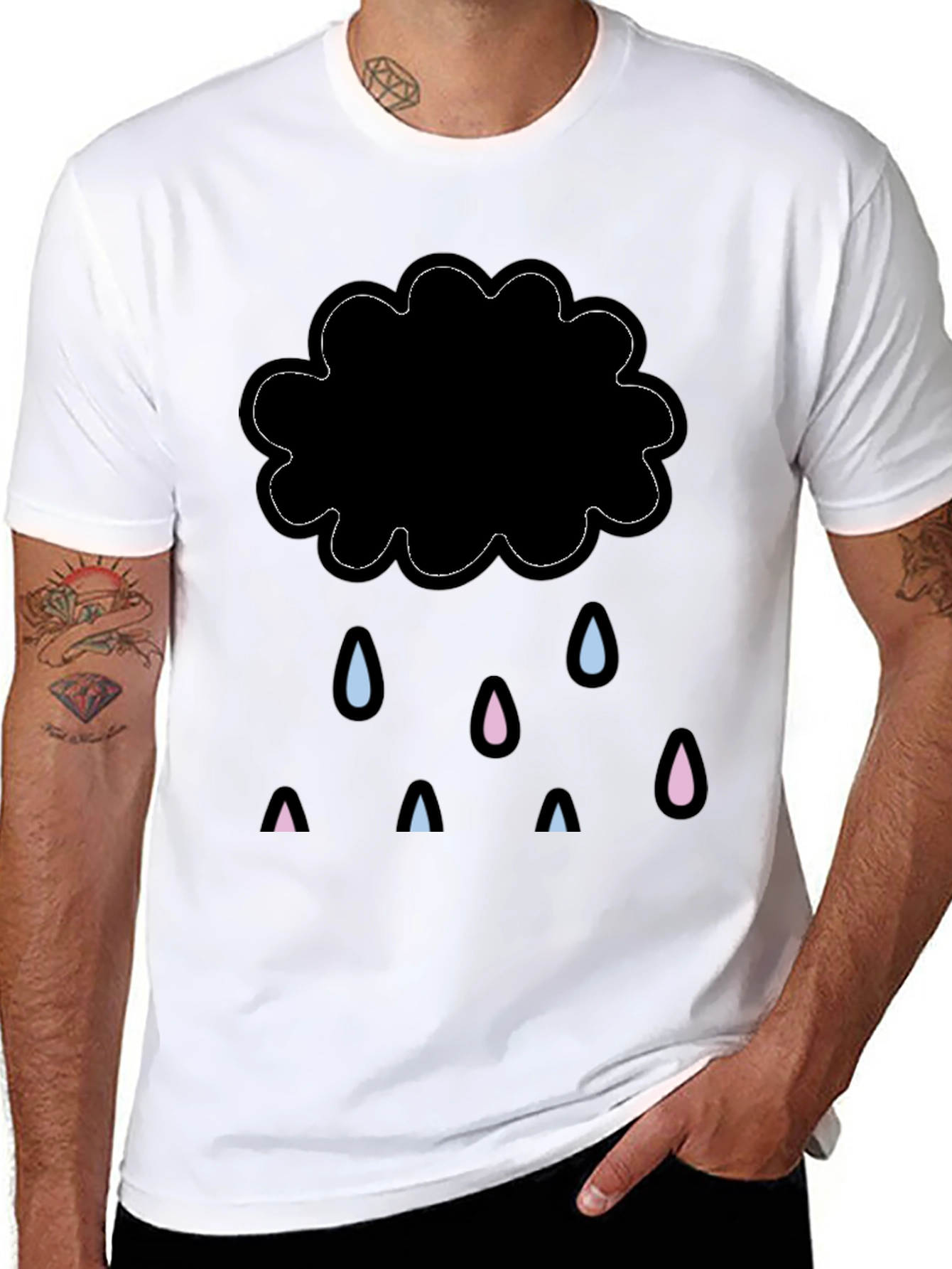 Rainy Cloud Graphic Tee - Stylish Comfort