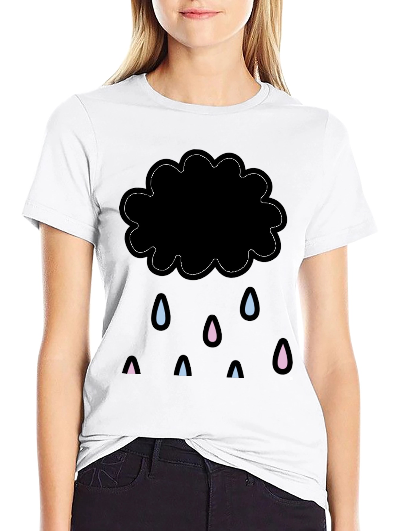 Rainy Cloud Graphic Tee - Stylish Comfort