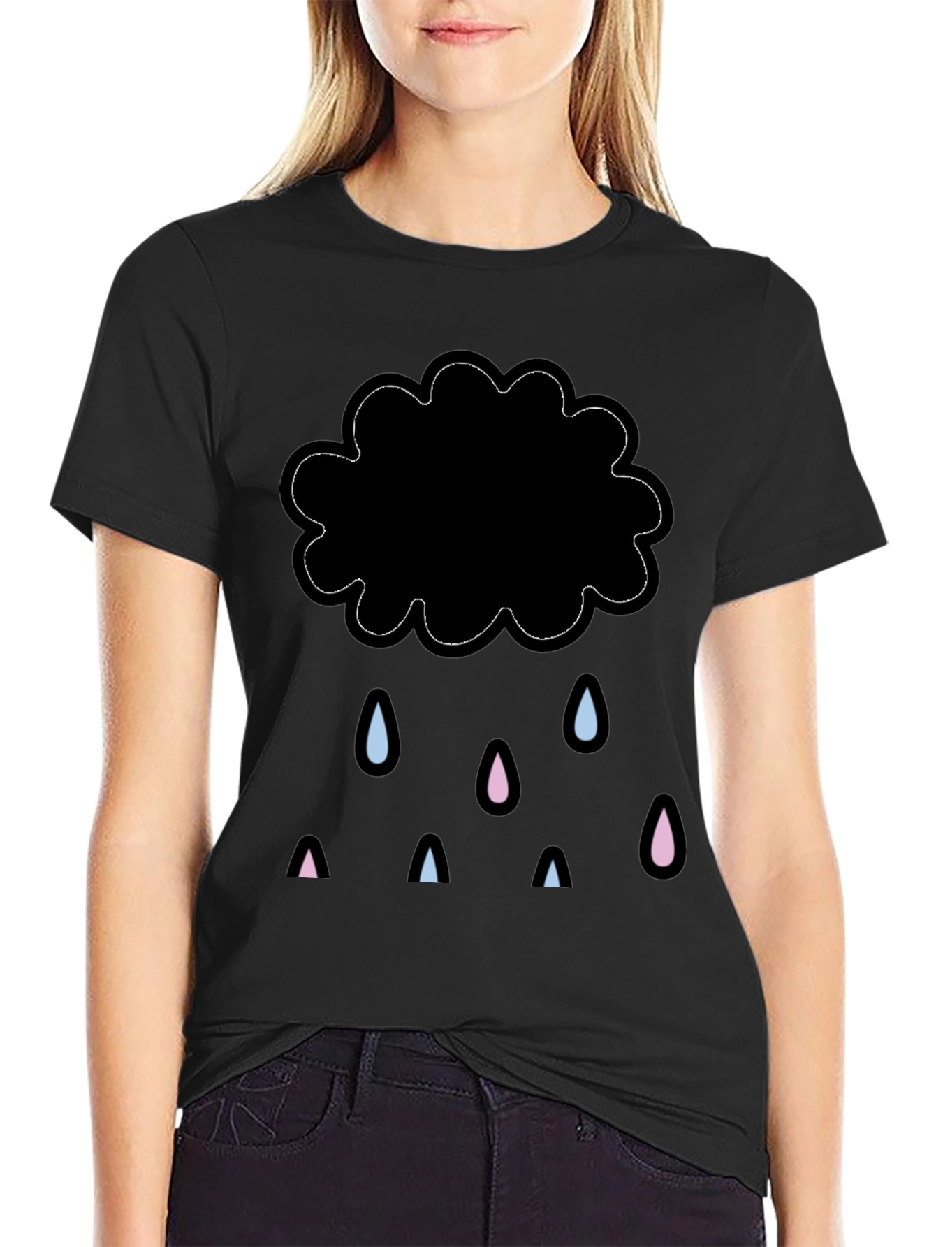 Rainy Cloud Graphic Tee - Stylish Comfort