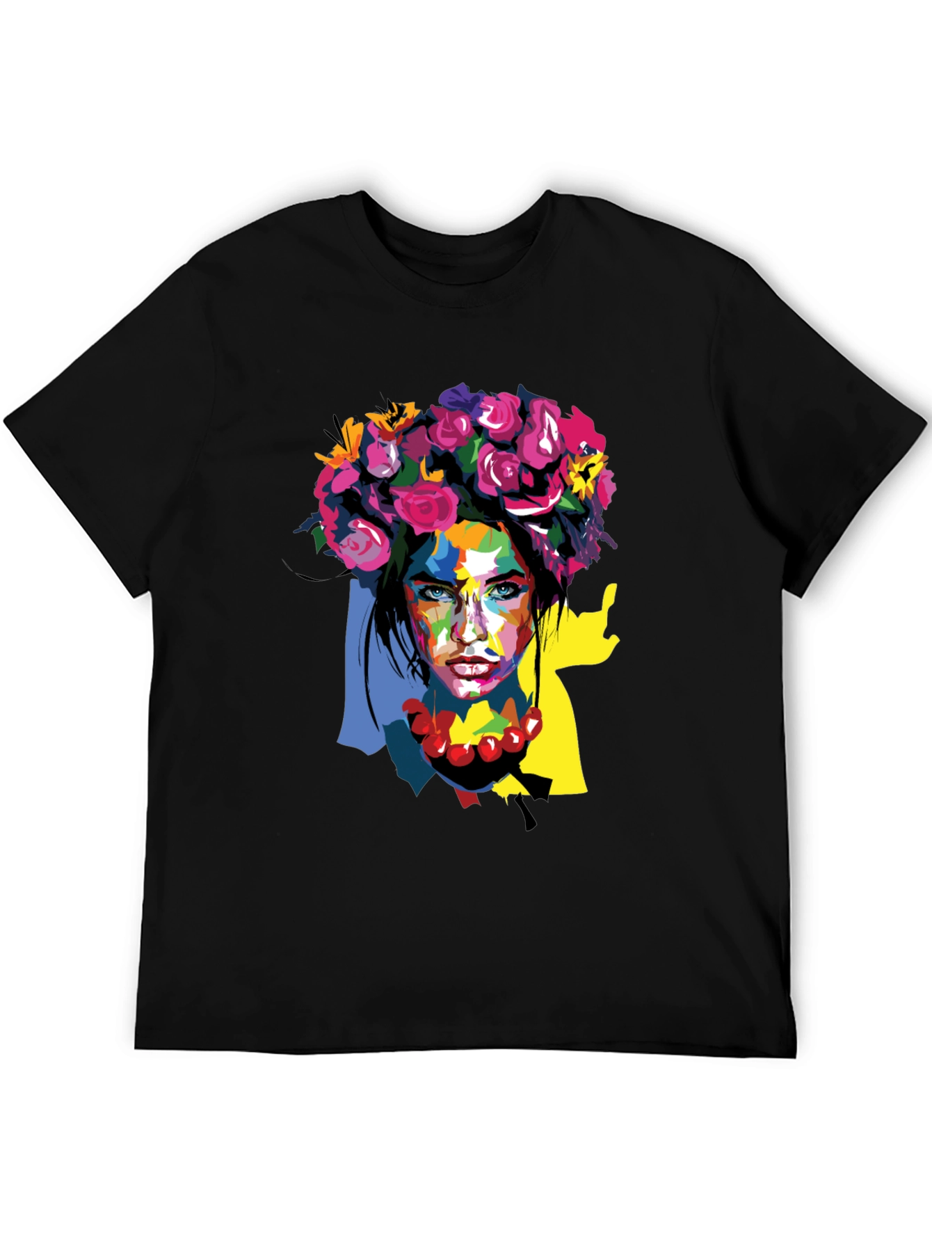 Floral Woman Graphic Tee - Artistic Fashion Shirt