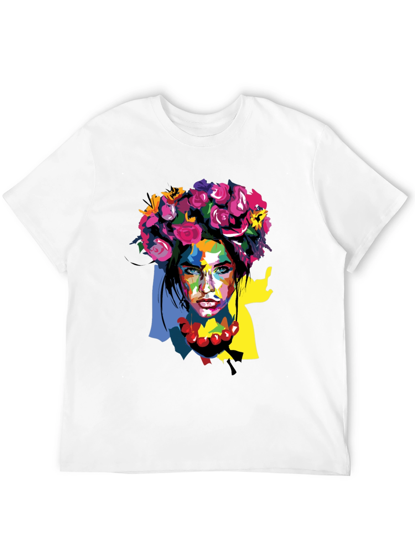 Floral Woman Graphic Tee - Artistic Fashion Shirt