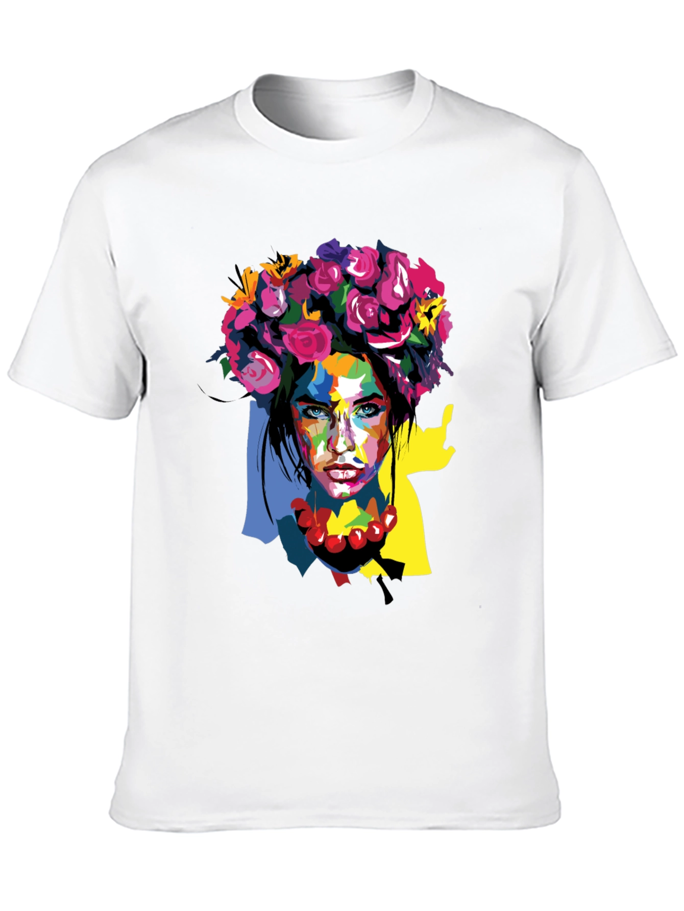 Floral Woman Graphic Tee - Artistic Fashion Shirt