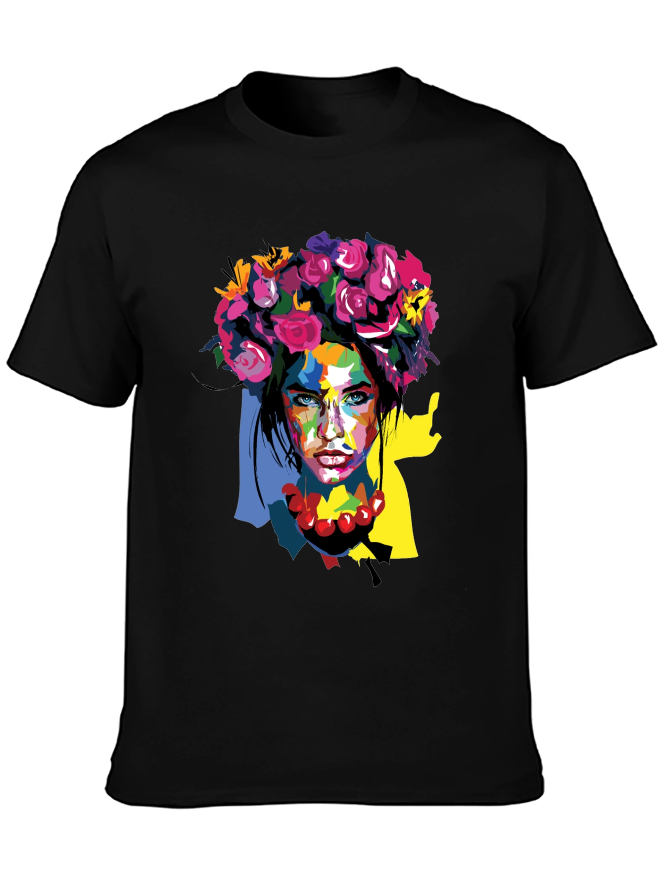 Floral Woman Graphic Tee - Artistic Fashion Shirt
