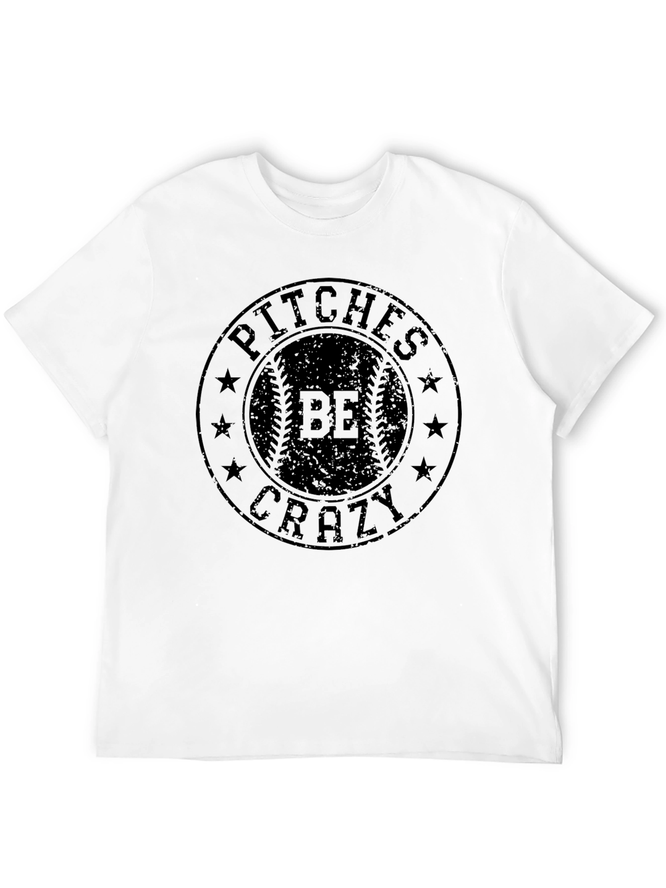 Pitches Be Crazy Graphic Tee - Baseball Lover Shirt