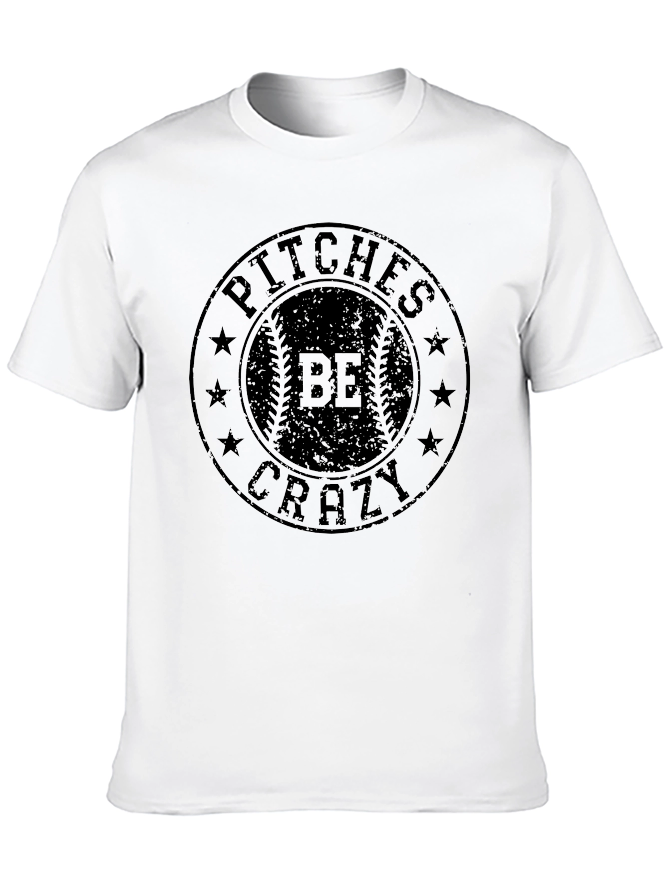 Pitches Be Crazy Graphic Tee - Baseball Lover Shirt