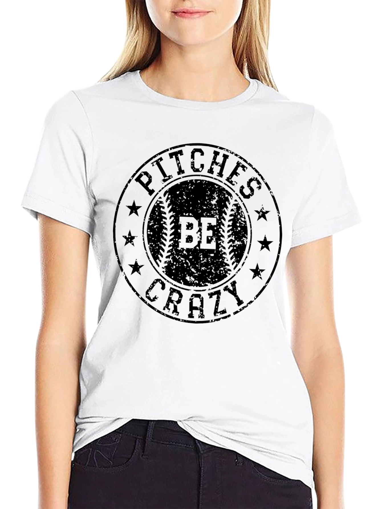 Pitches Be Crazy Graphic Tee - Baseball Lover Shirt