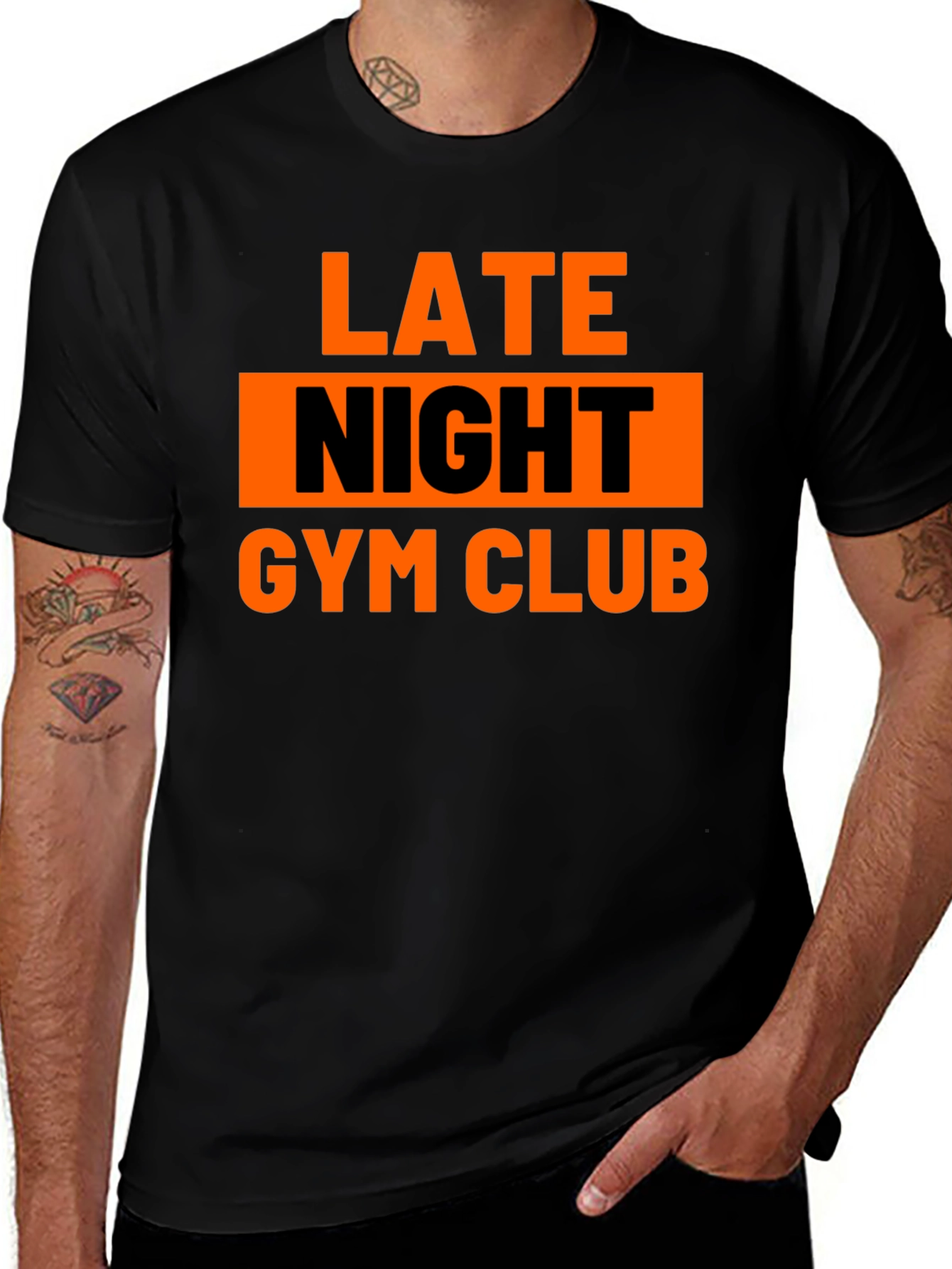 Late Night Gym Club Black Graphic Tee