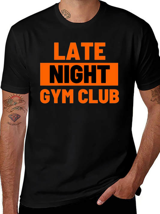 Late Night Gym Club Black Graphic Tee