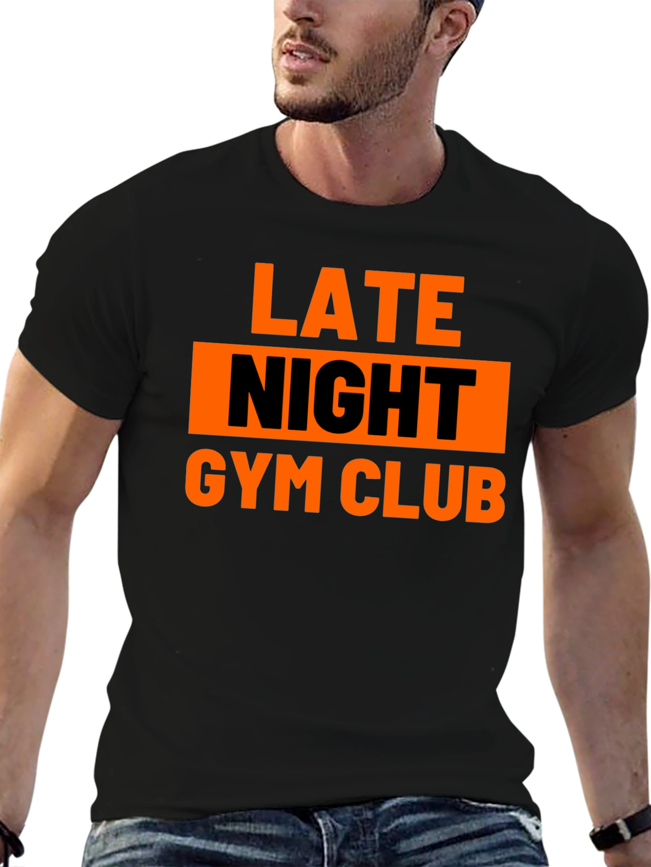 Late Night Gym Club Black Graphic Tee