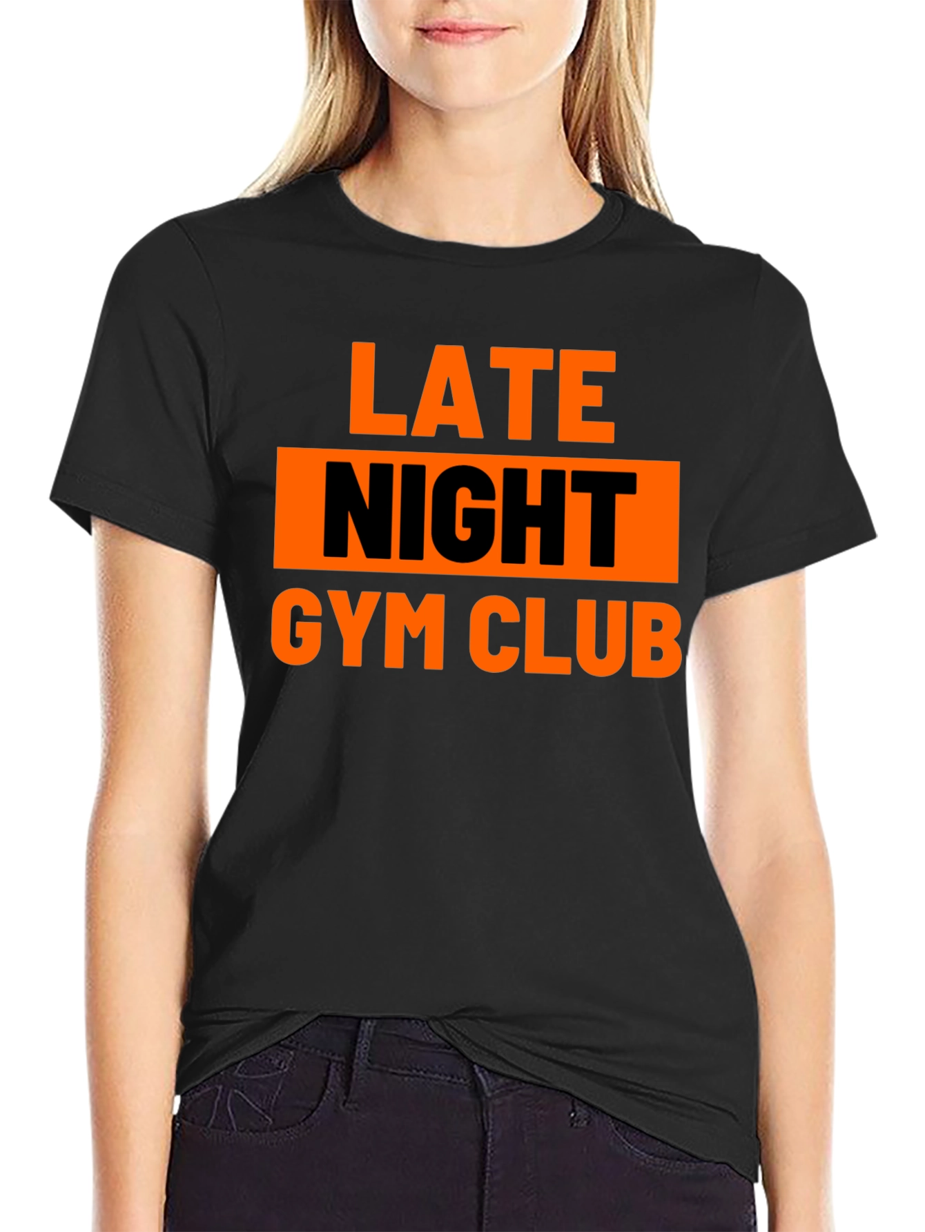 Late Night Gym Club Black Graphic Tee