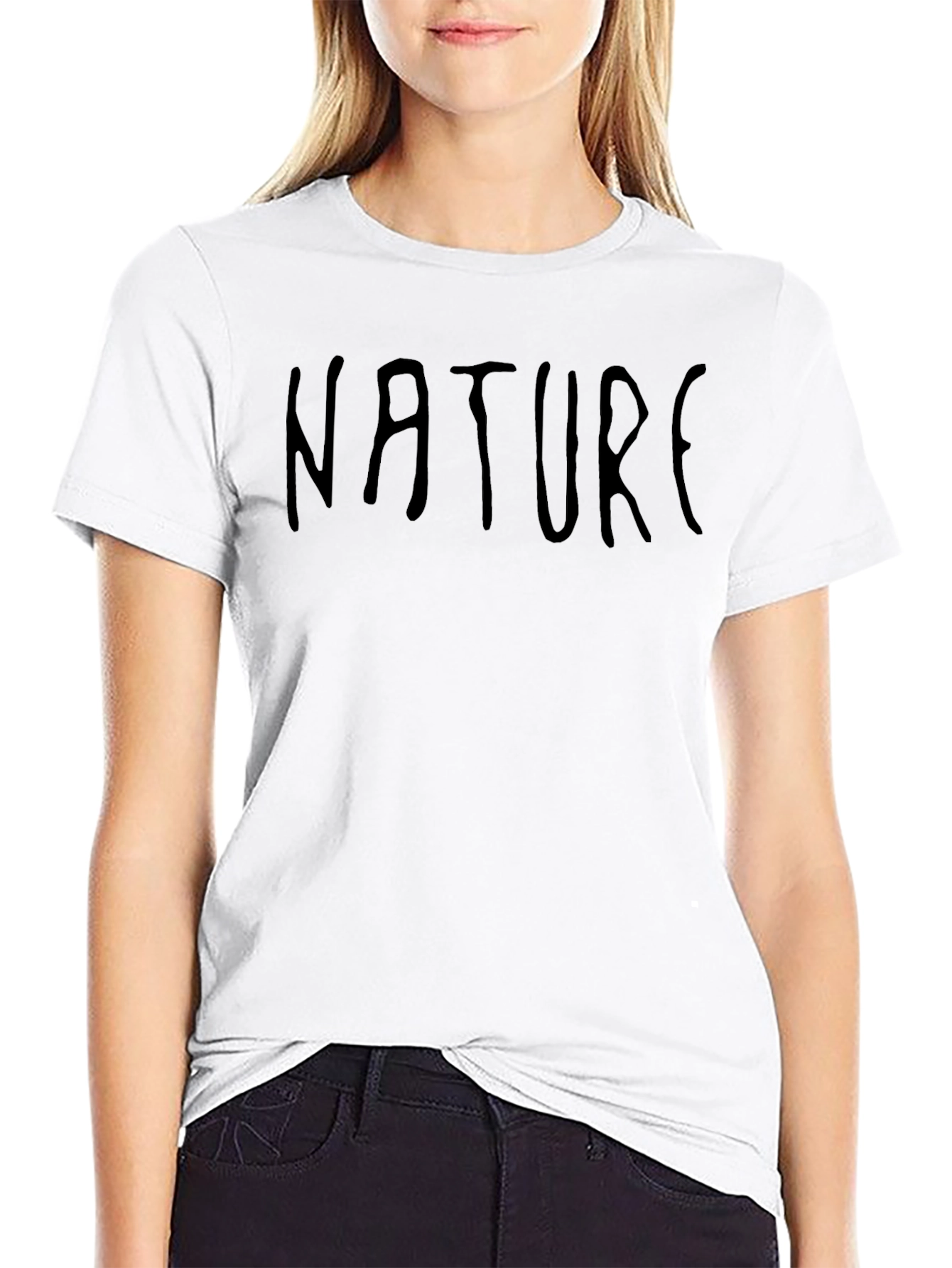 Nature Graphic Tee - Black Crew Neck T-Shirt