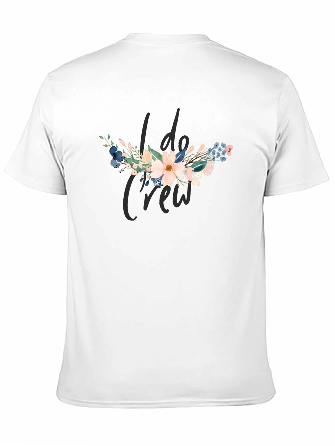 I Do Crew Floral Graphic Black T-Shirt