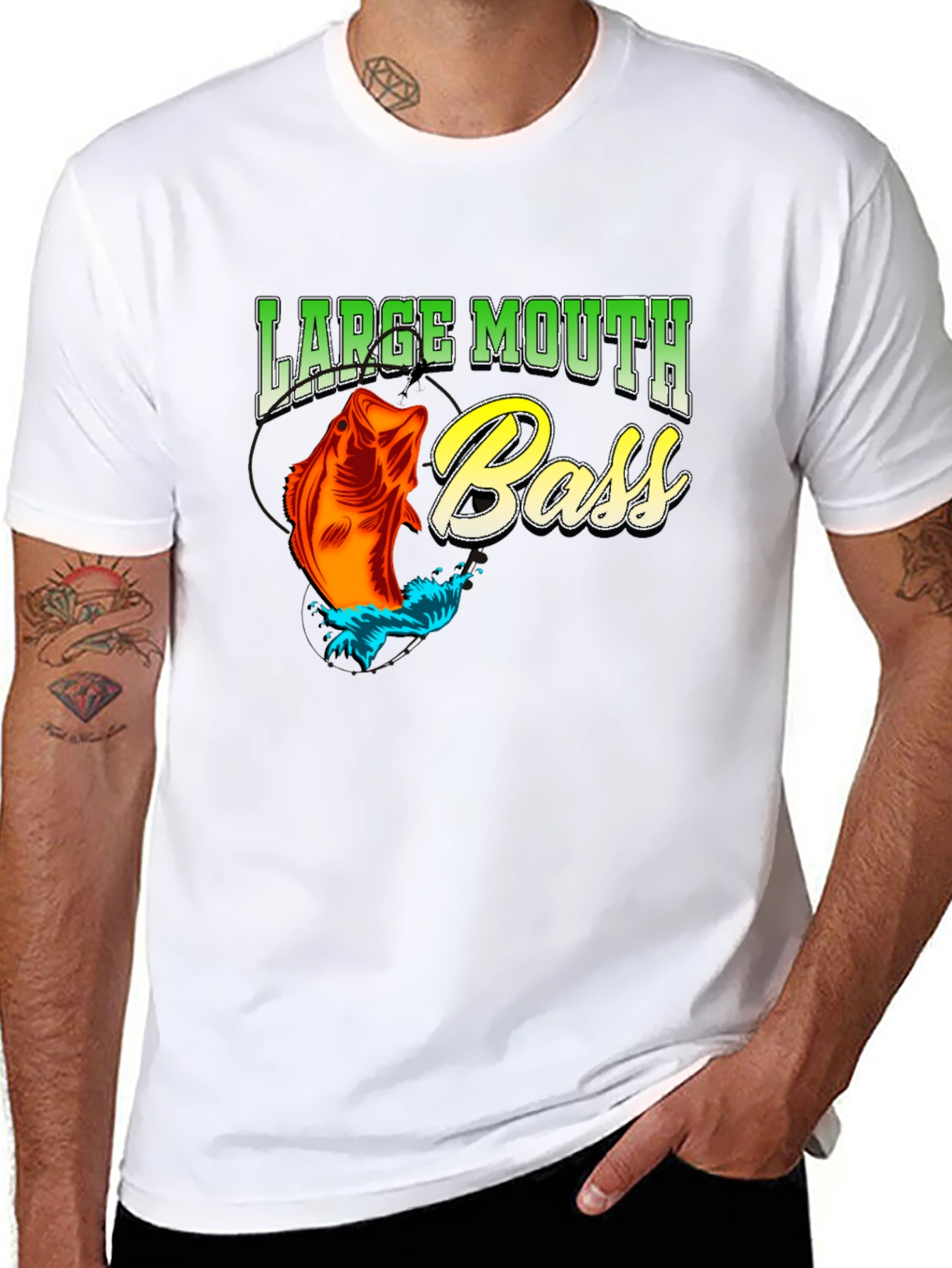 Large Mouth Bass Fishing Graphic T-Shirt