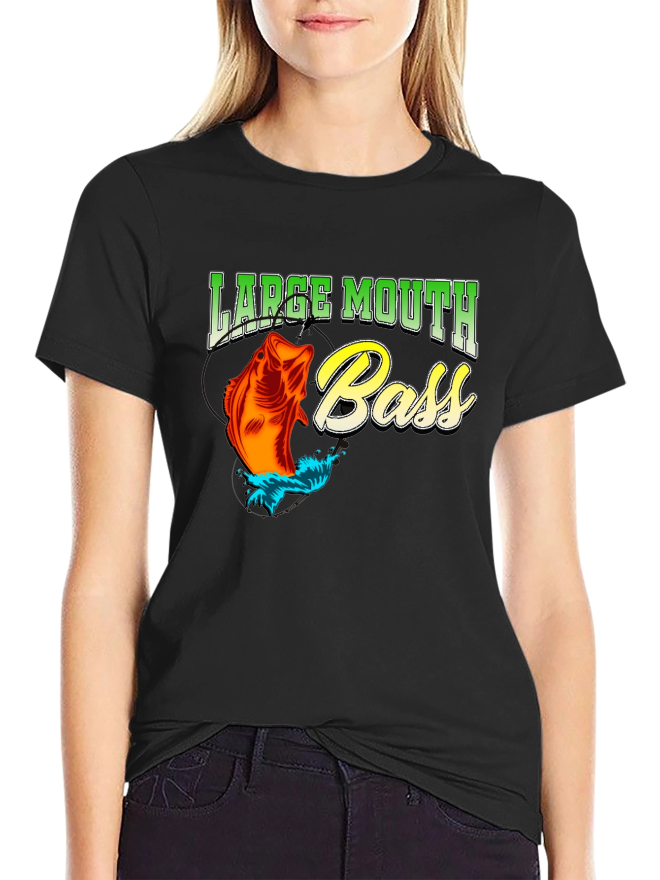 Large Mouth Bass Fishing Graphic T-Shirt