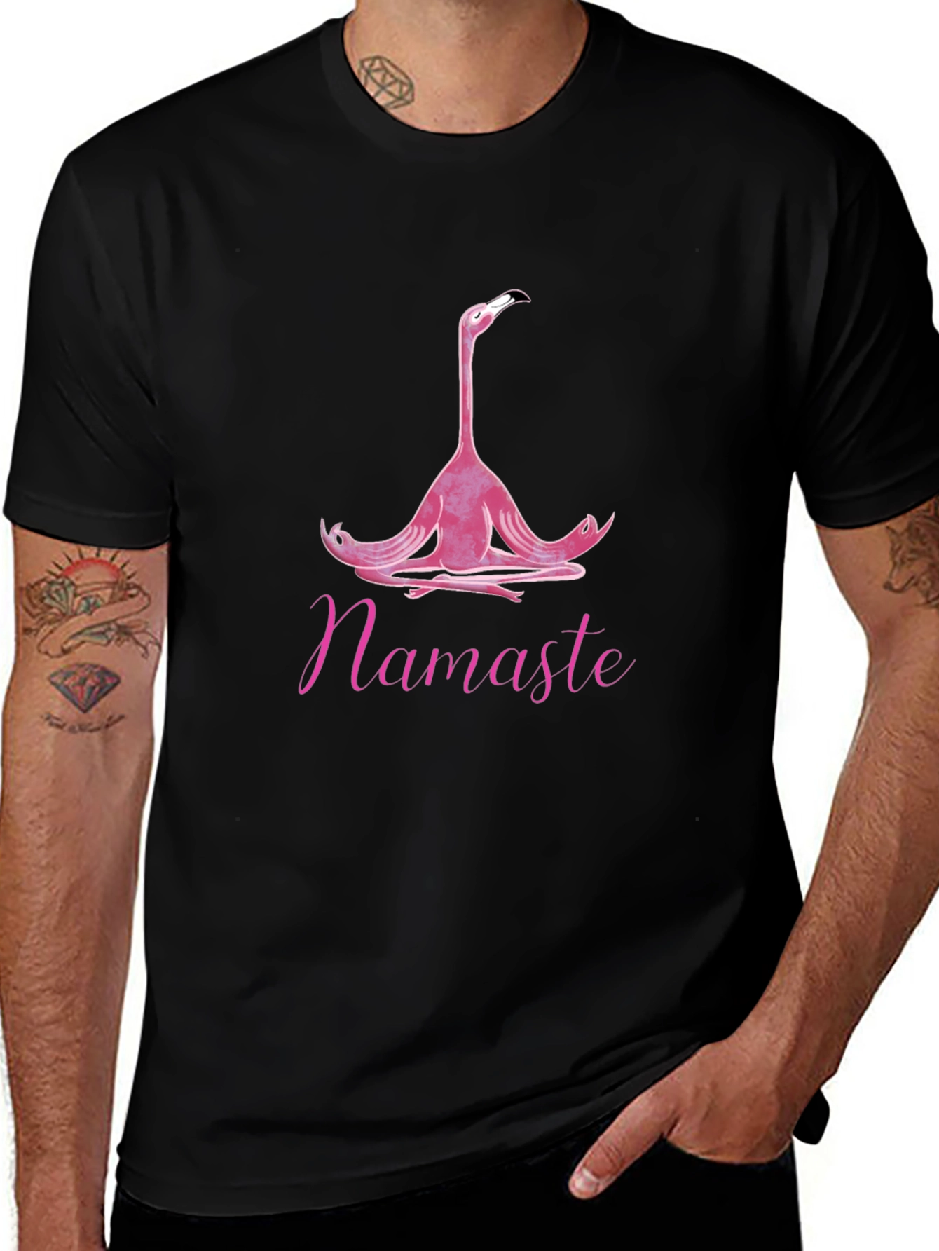 Meditating Flamingo T-Shirt - Namaste Yoga Tee
