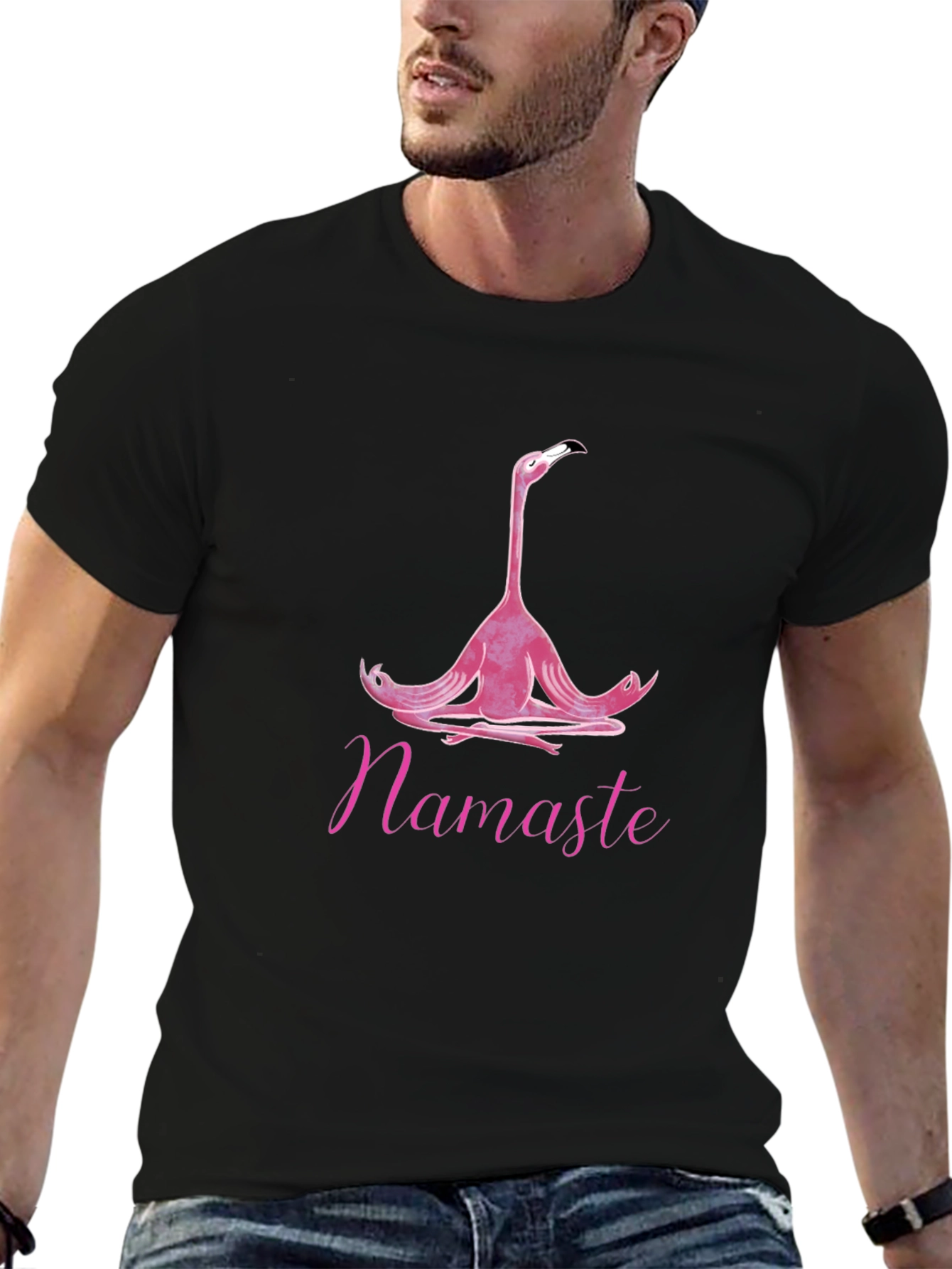Meditating Flamingo T-Shirt - Namaste Yoga Tee