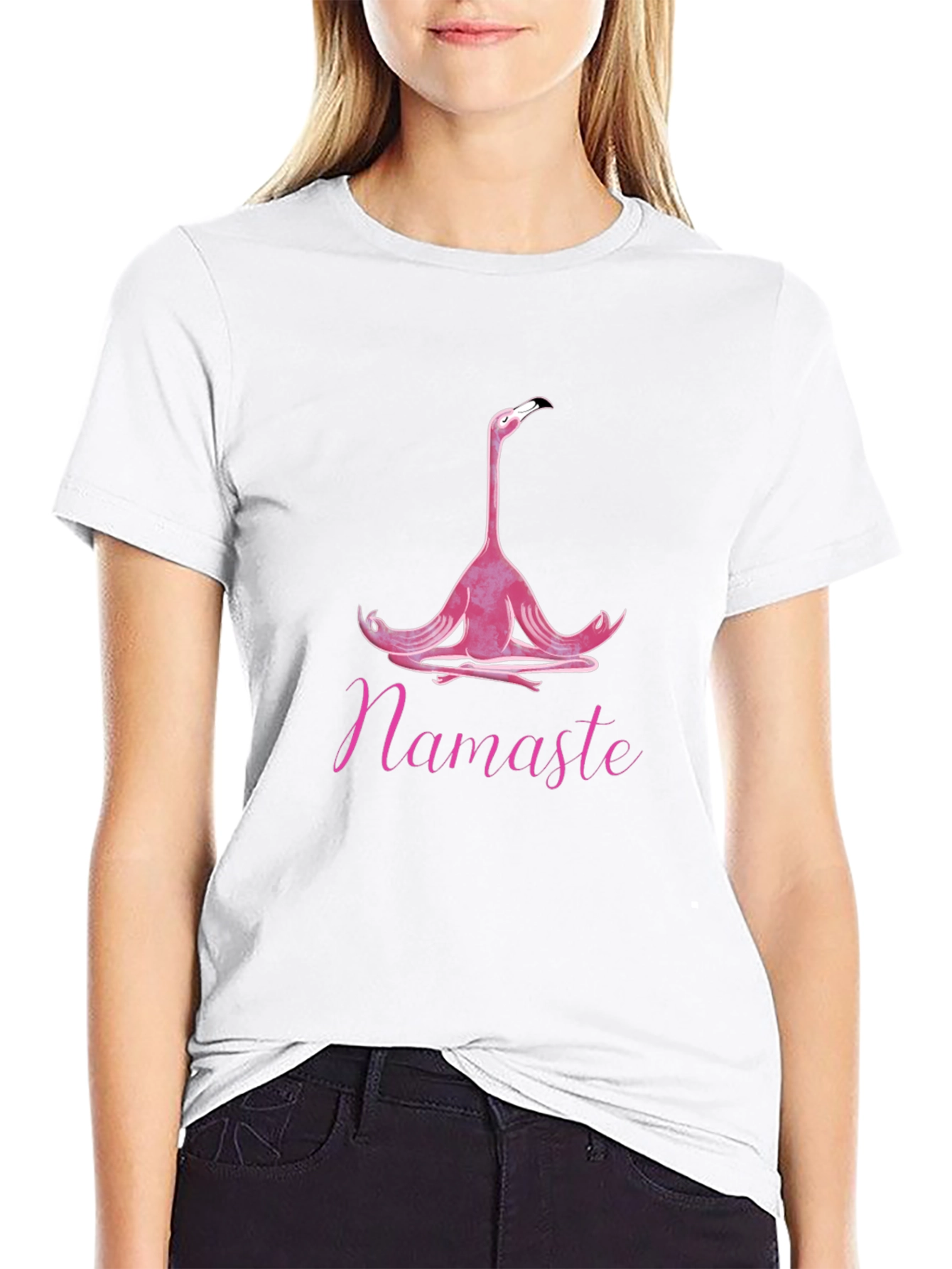 Meditating Flamingo T-Shirt - Namaste Yoga Tee