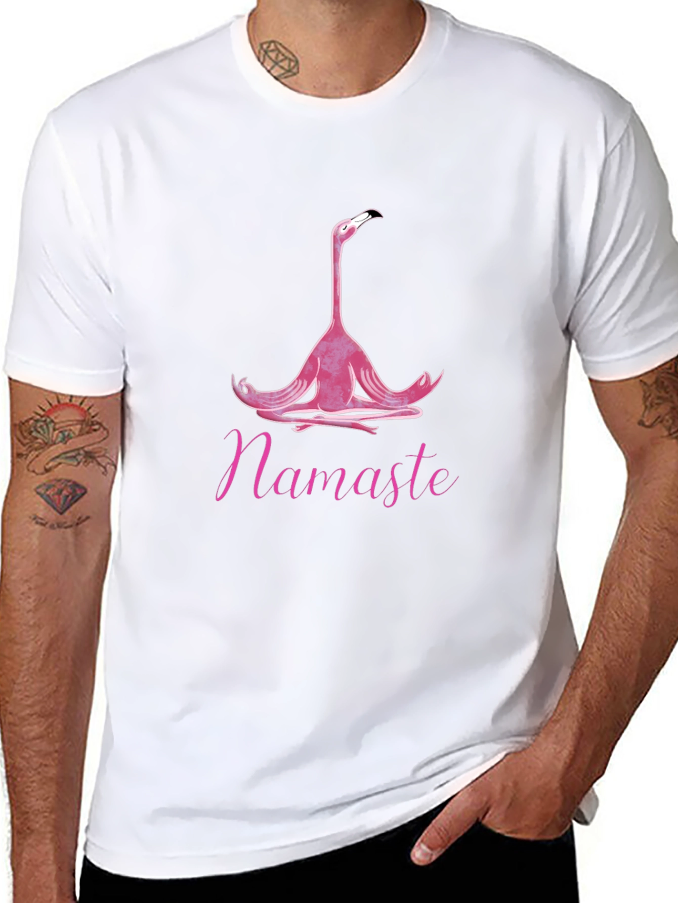 Meditating Flamingo T-Shirt - Namaste Yoga Tee