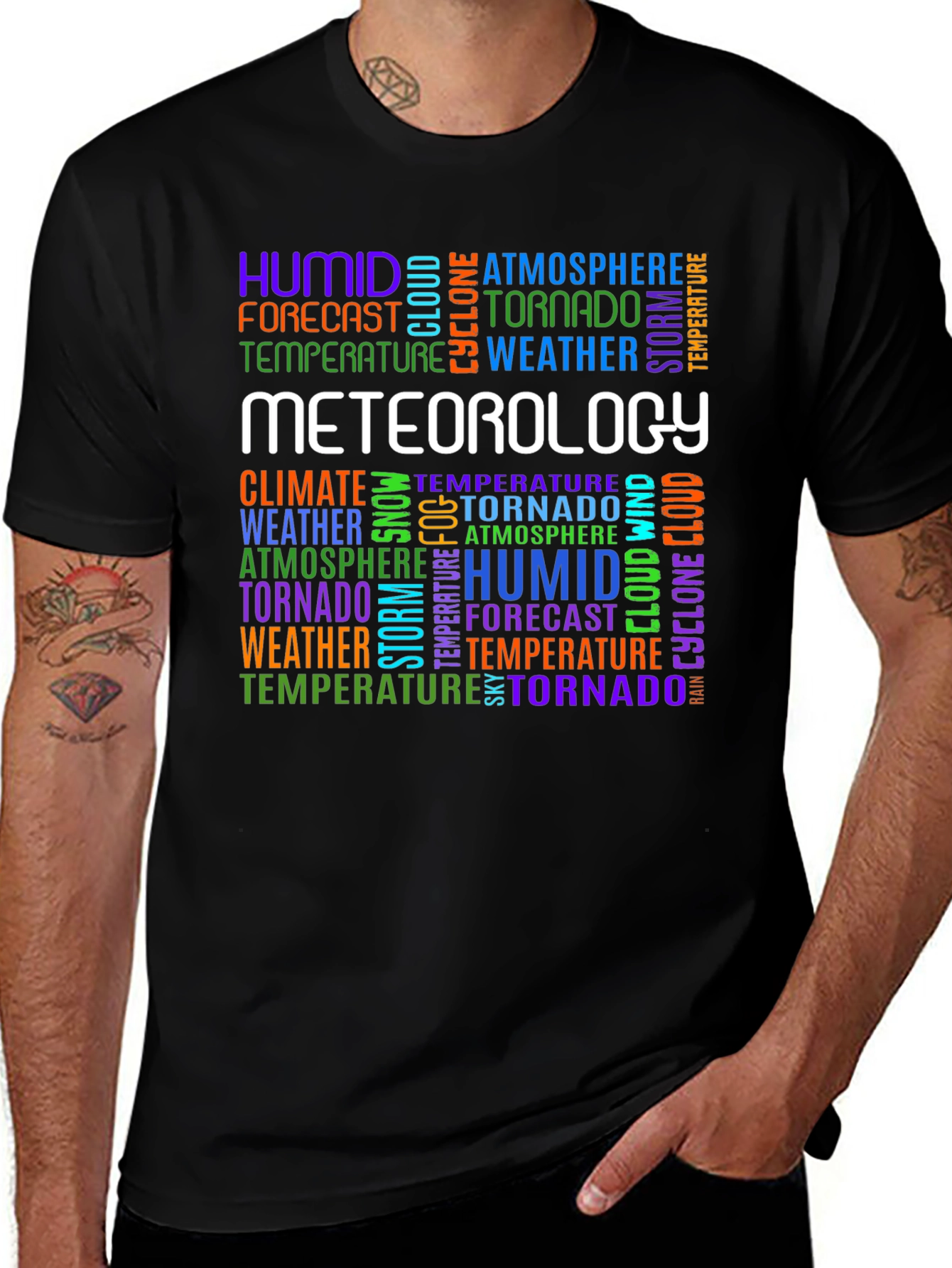 Meteorology Word Cloud Graphic Tee