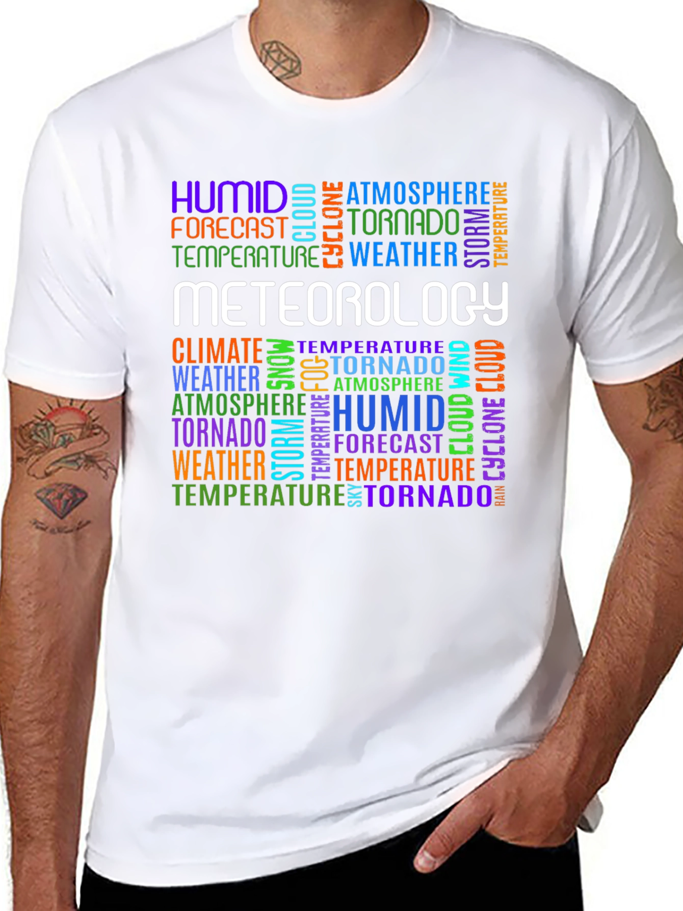 Meteorology Word Cloud Graphic Tee