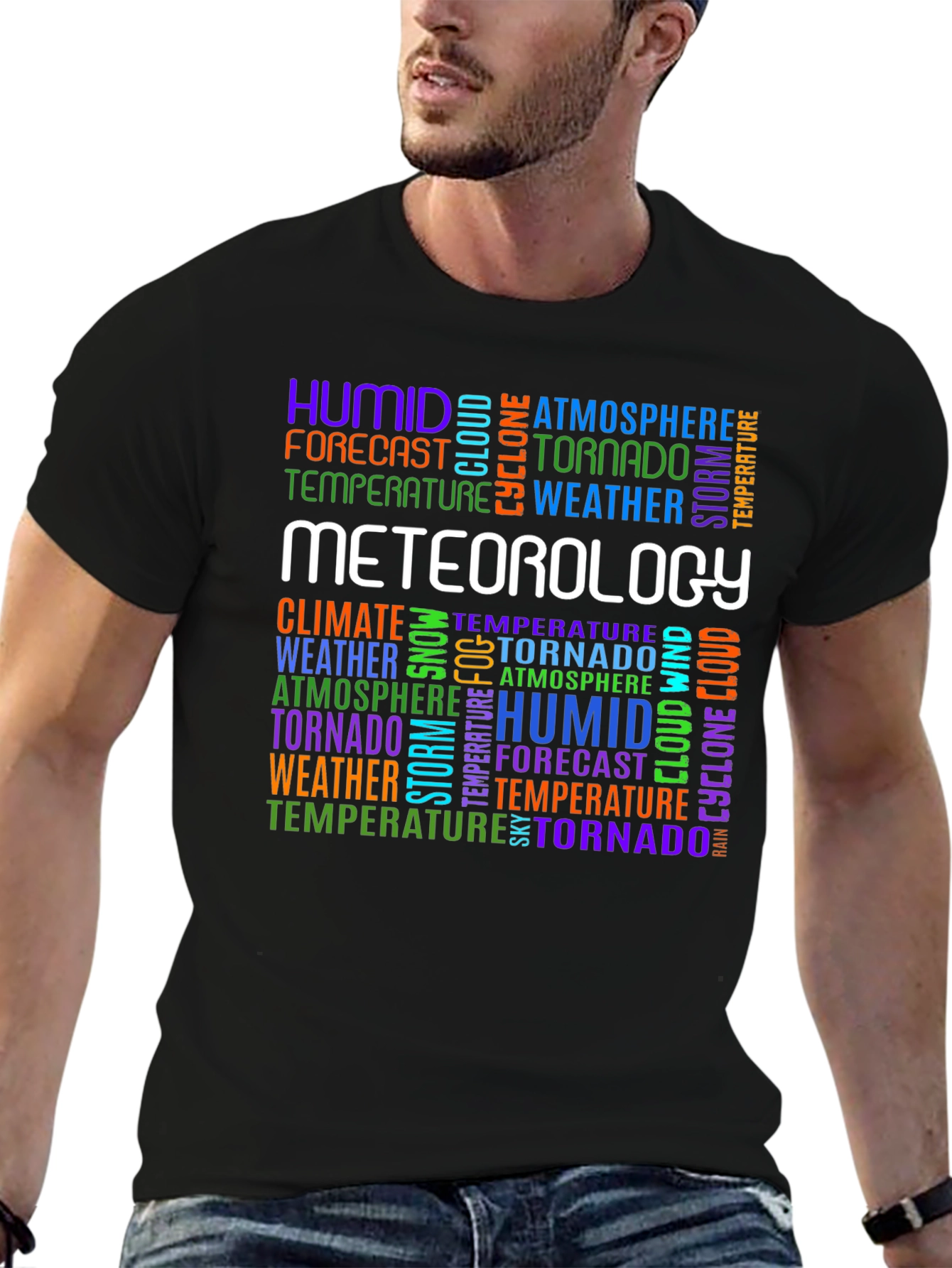 Meteorology Word Cloud Graphic Tee