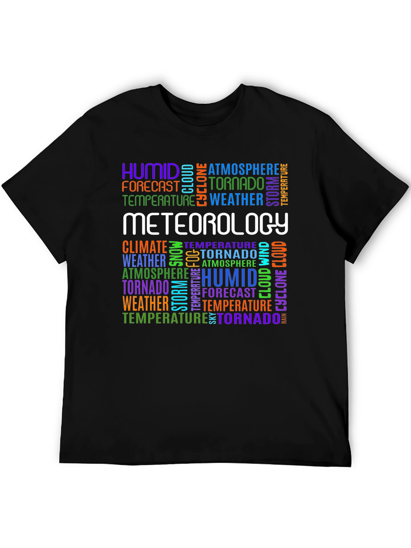 Meteorology Word Cloud Graphic Tee