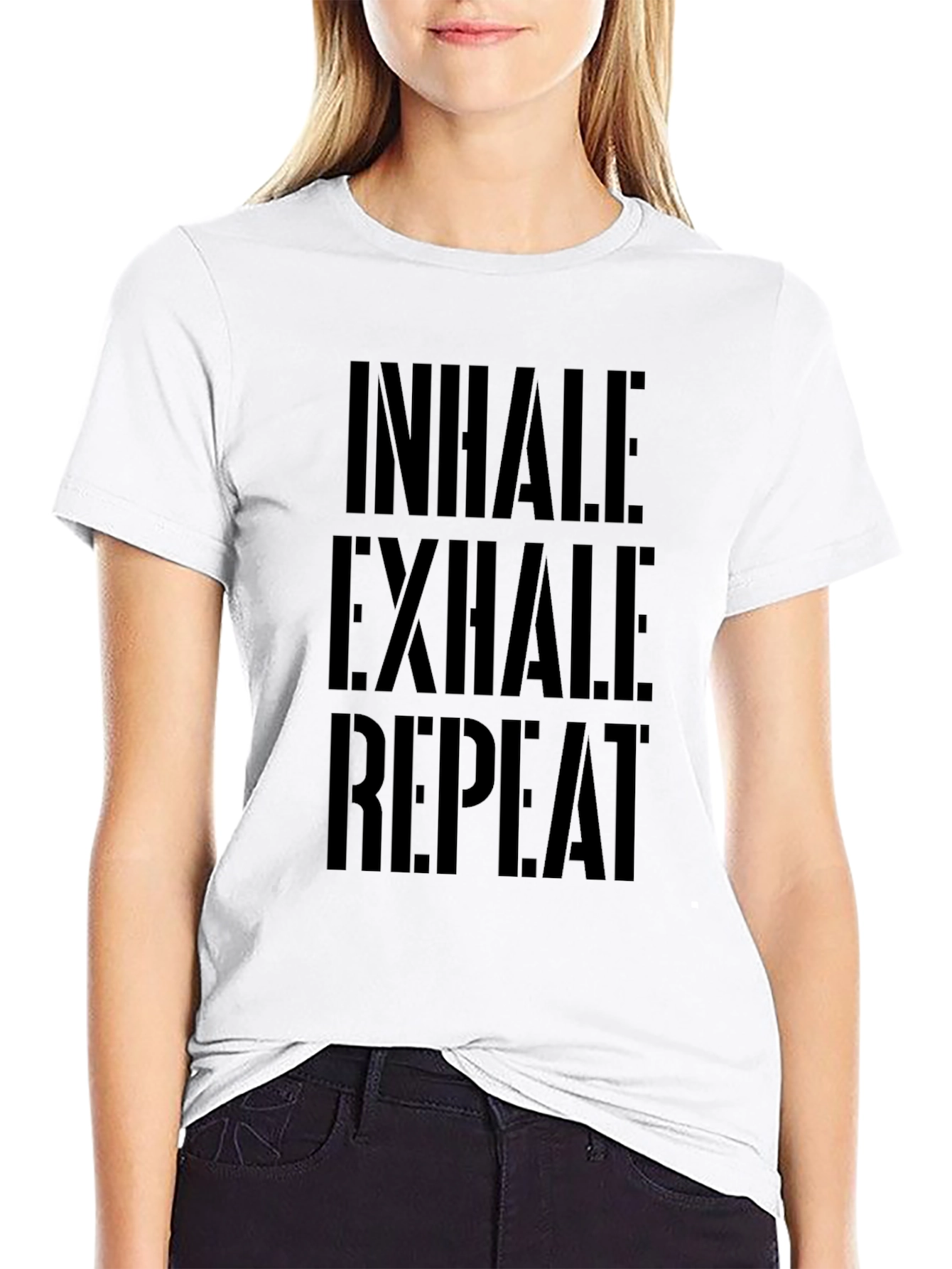 Inhale Exhale Repeat Black Graphic Tee