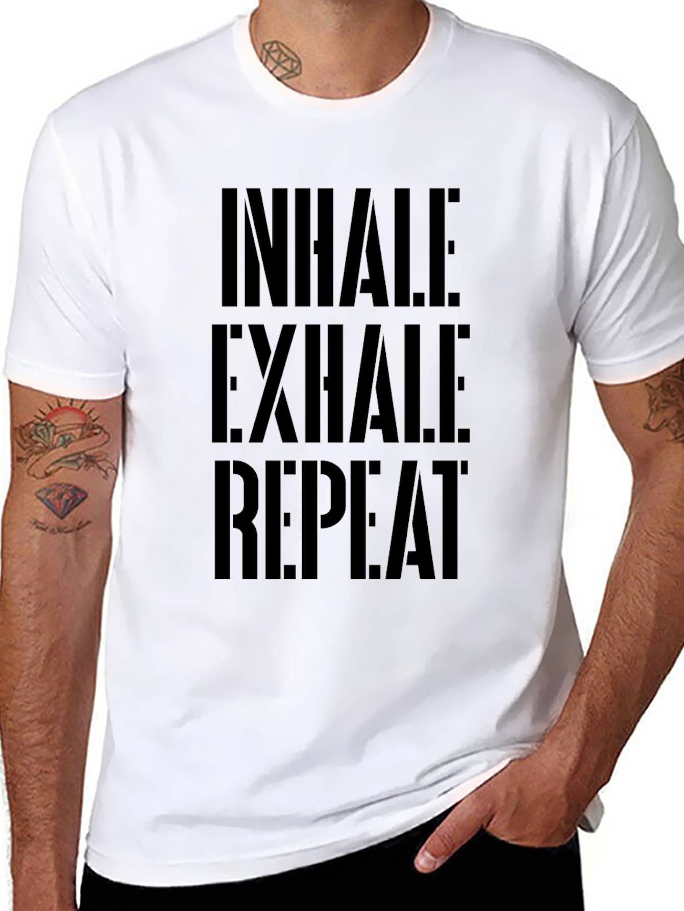 Inhale Exhale Repeat Black Graphic Tee