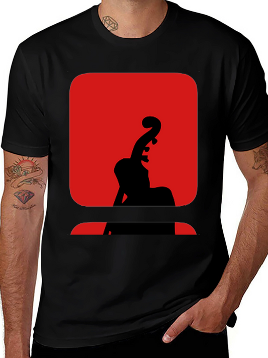 Red & Black Cello Silhouette Graphic Tee