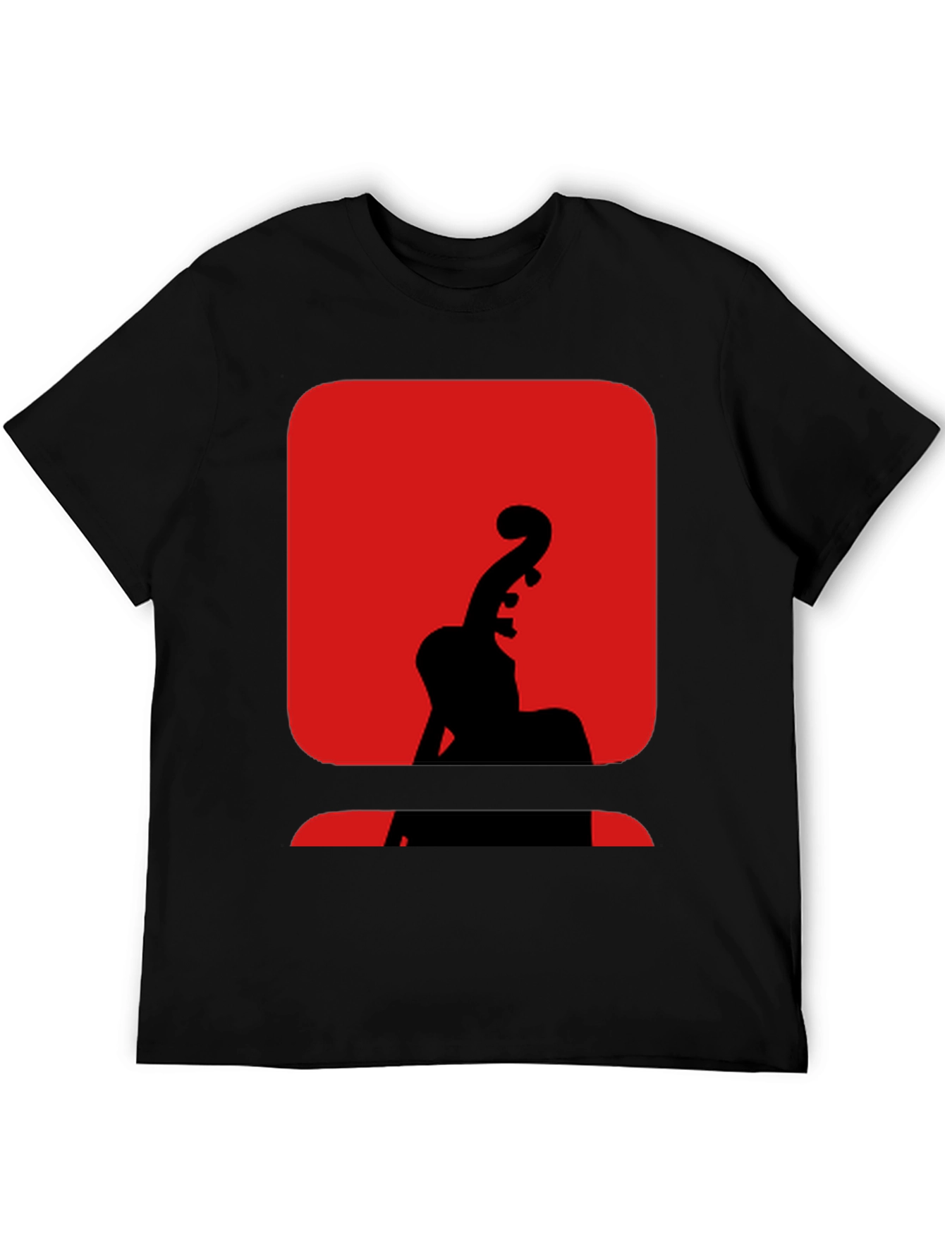 Red & Black Cello Silhouette Graphic Tee