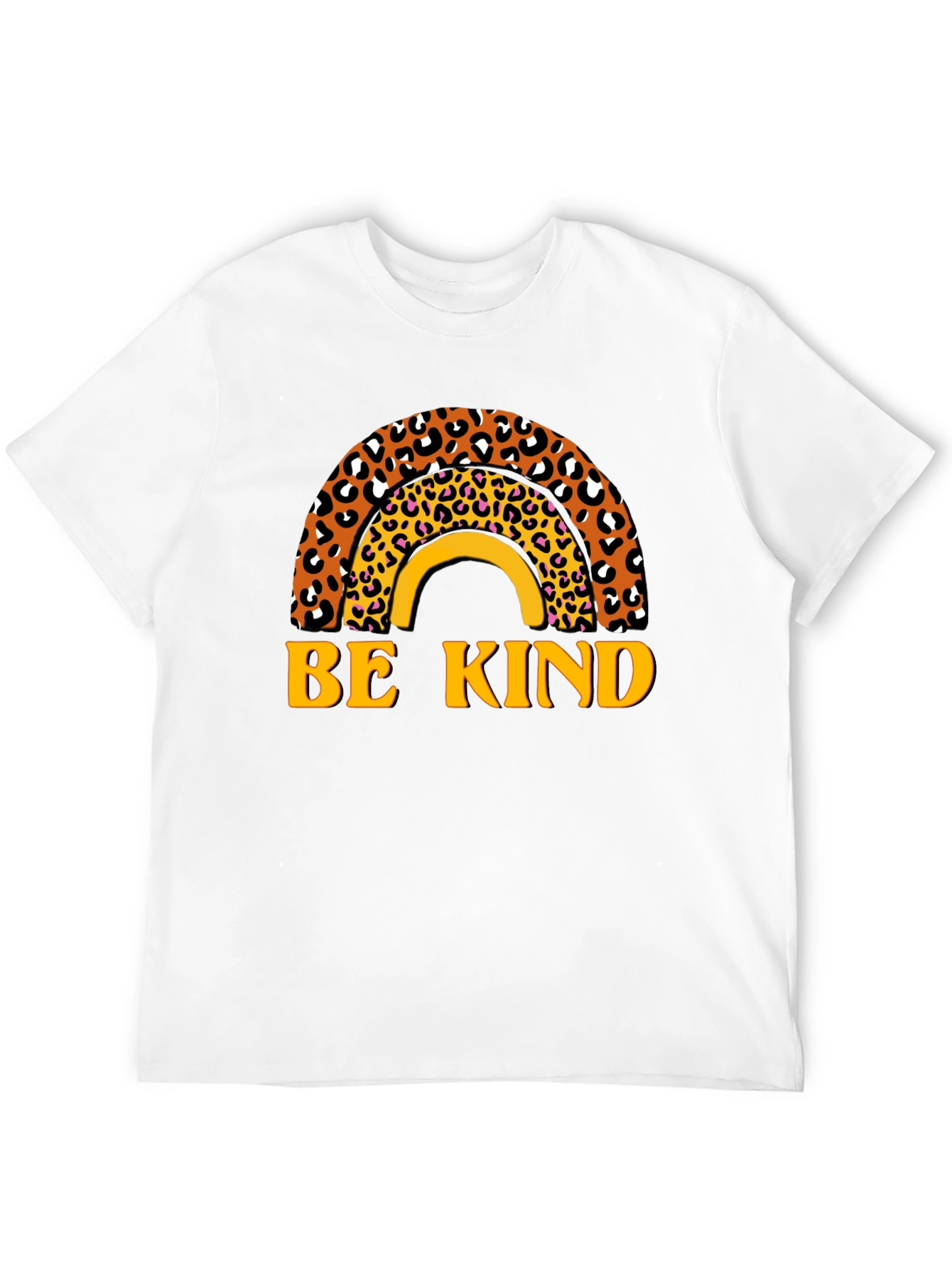 Be Kind Leopard Rainbow Graphic T-Shirt