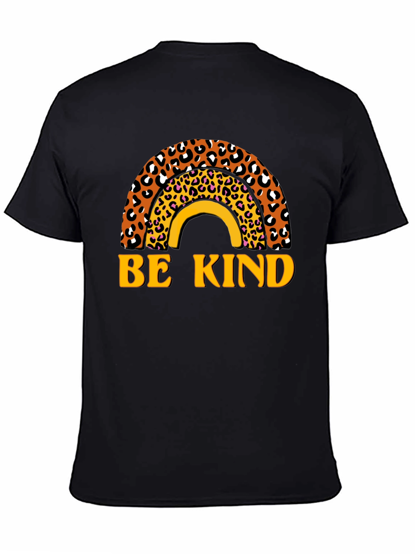 Be Kind Leopard Rainbow Graphic T-Shirt