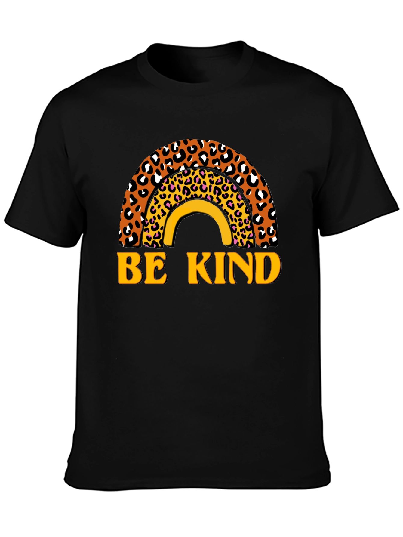 Be Kind Leopard Rainbow Graphic T-Shirt